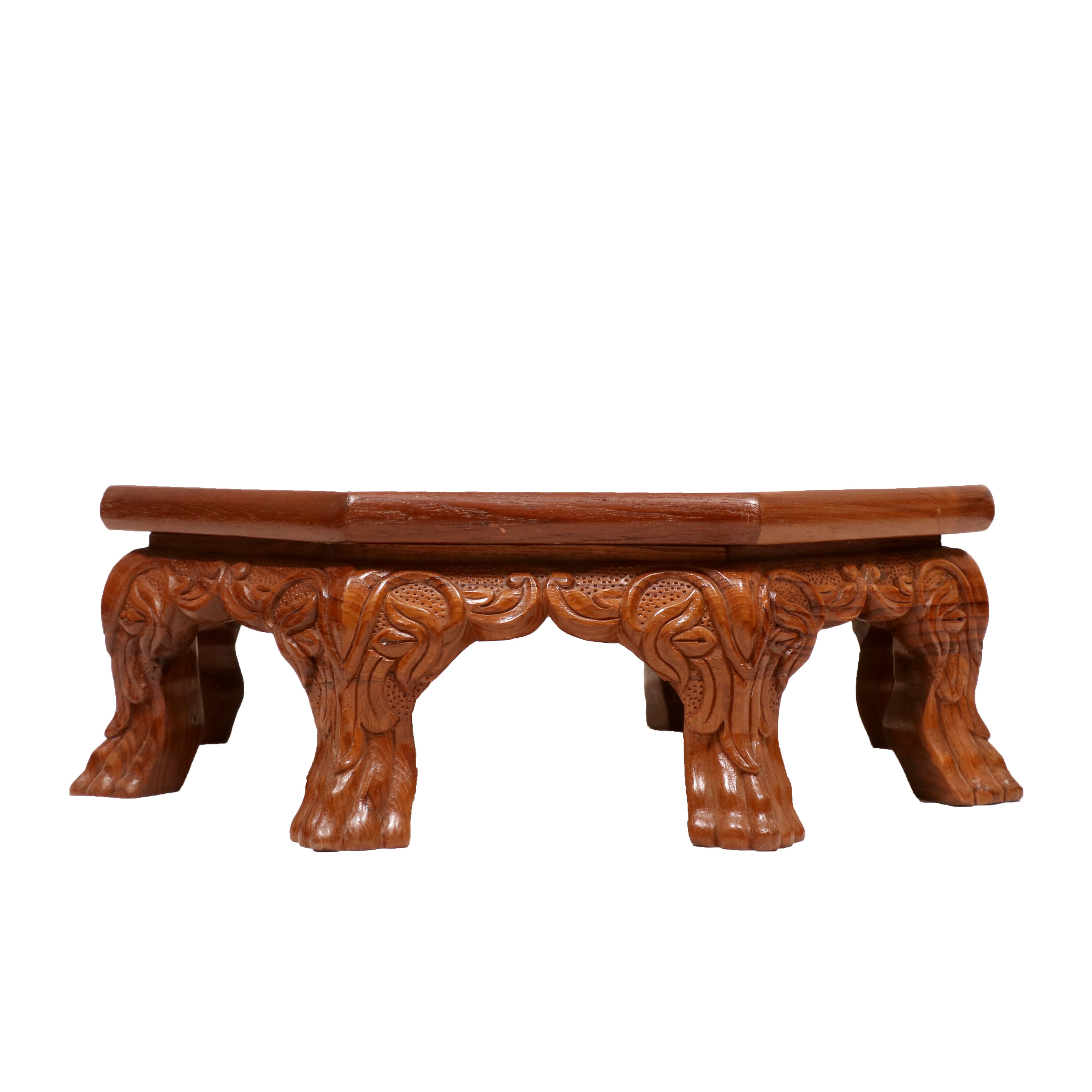 Dasam Traditional TEAK Wood Octagonal Bajot/Choki Bajot