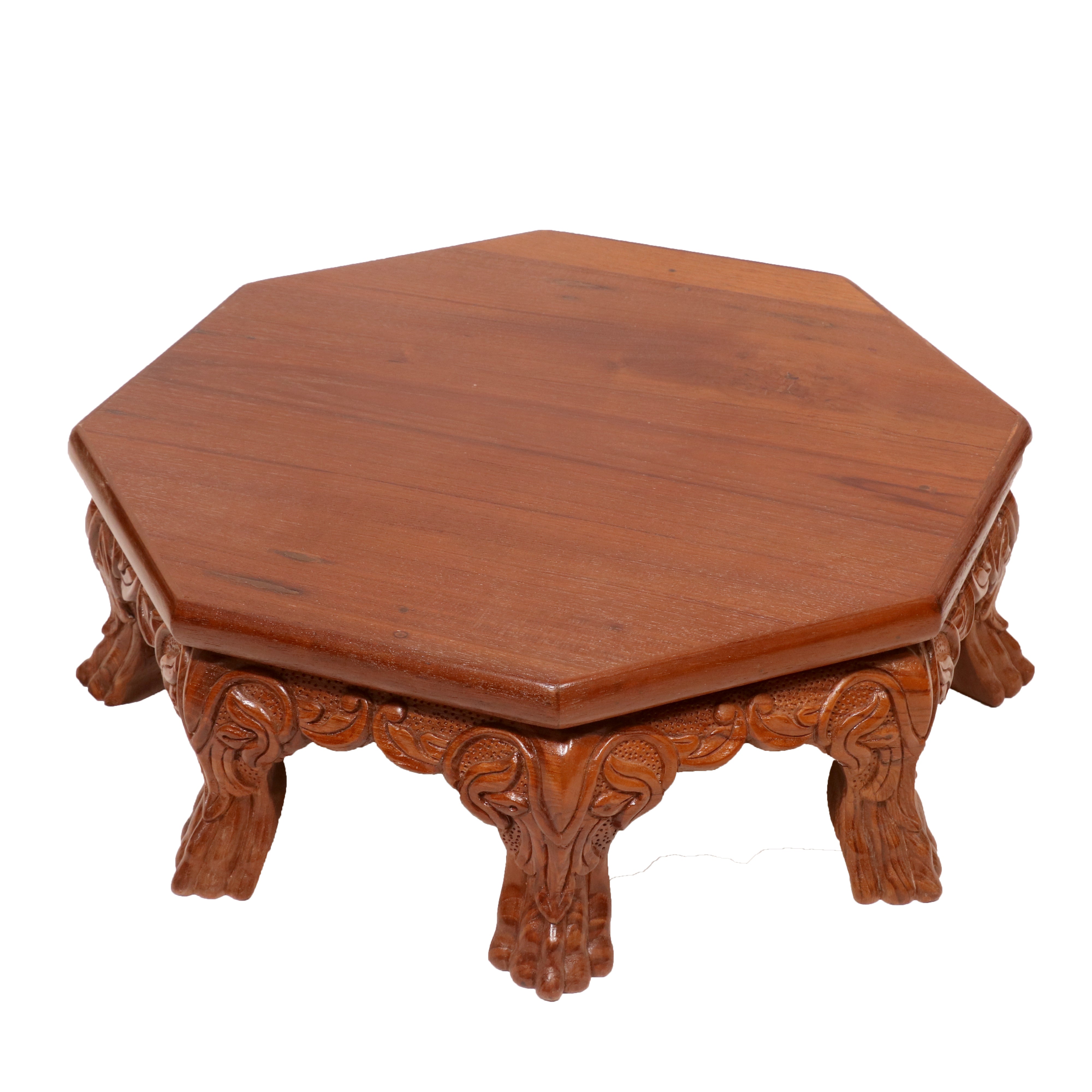 Dasam Traditional TEAK Wood Octagonal Bajot/Choki Bajot