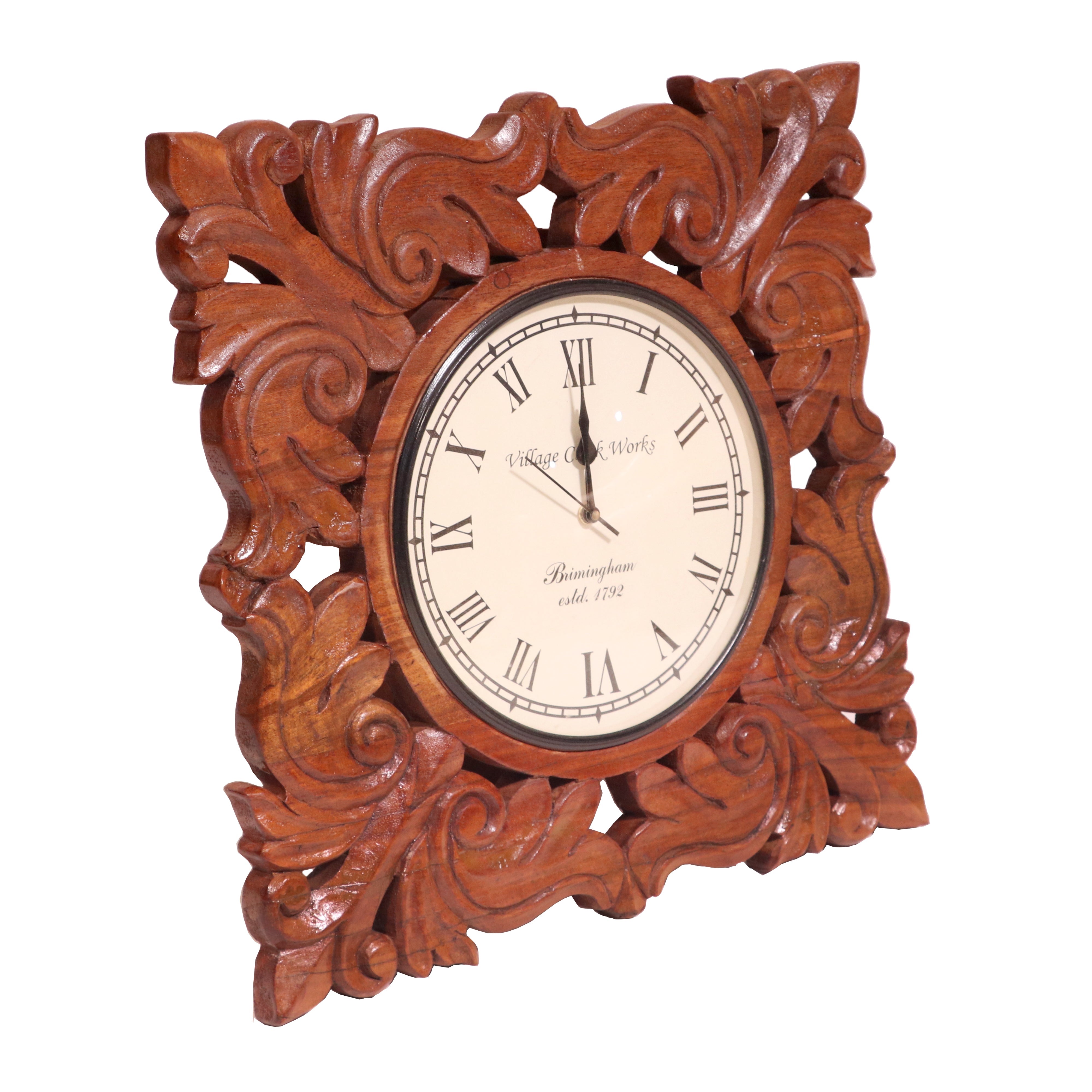 Wooden Diamond clock in natural polish Clock