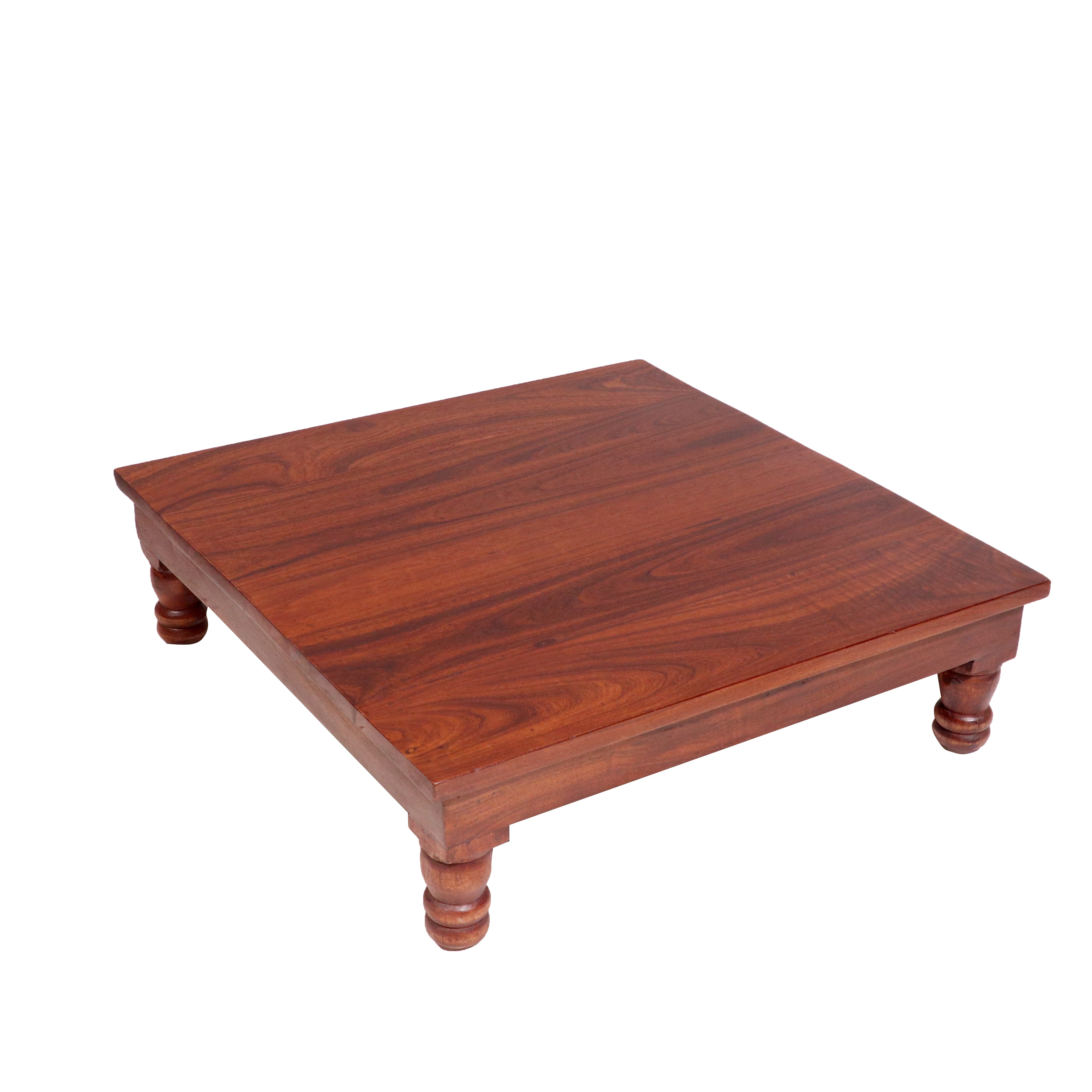 Solid teak square bajot in provincial teak polish Bajot