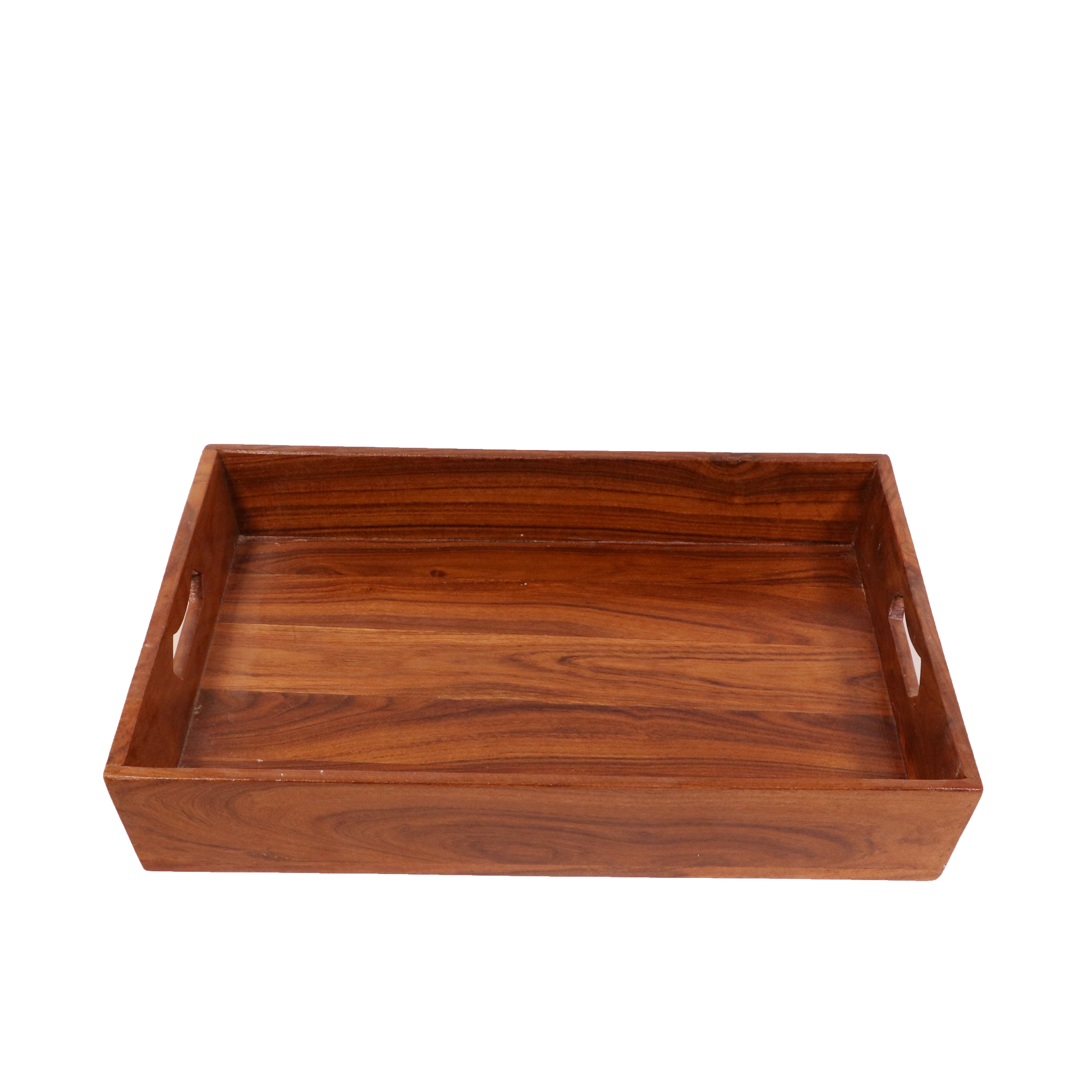 Glorious Natural Finish Wooden Handmade Tray - Set of 3 Tray