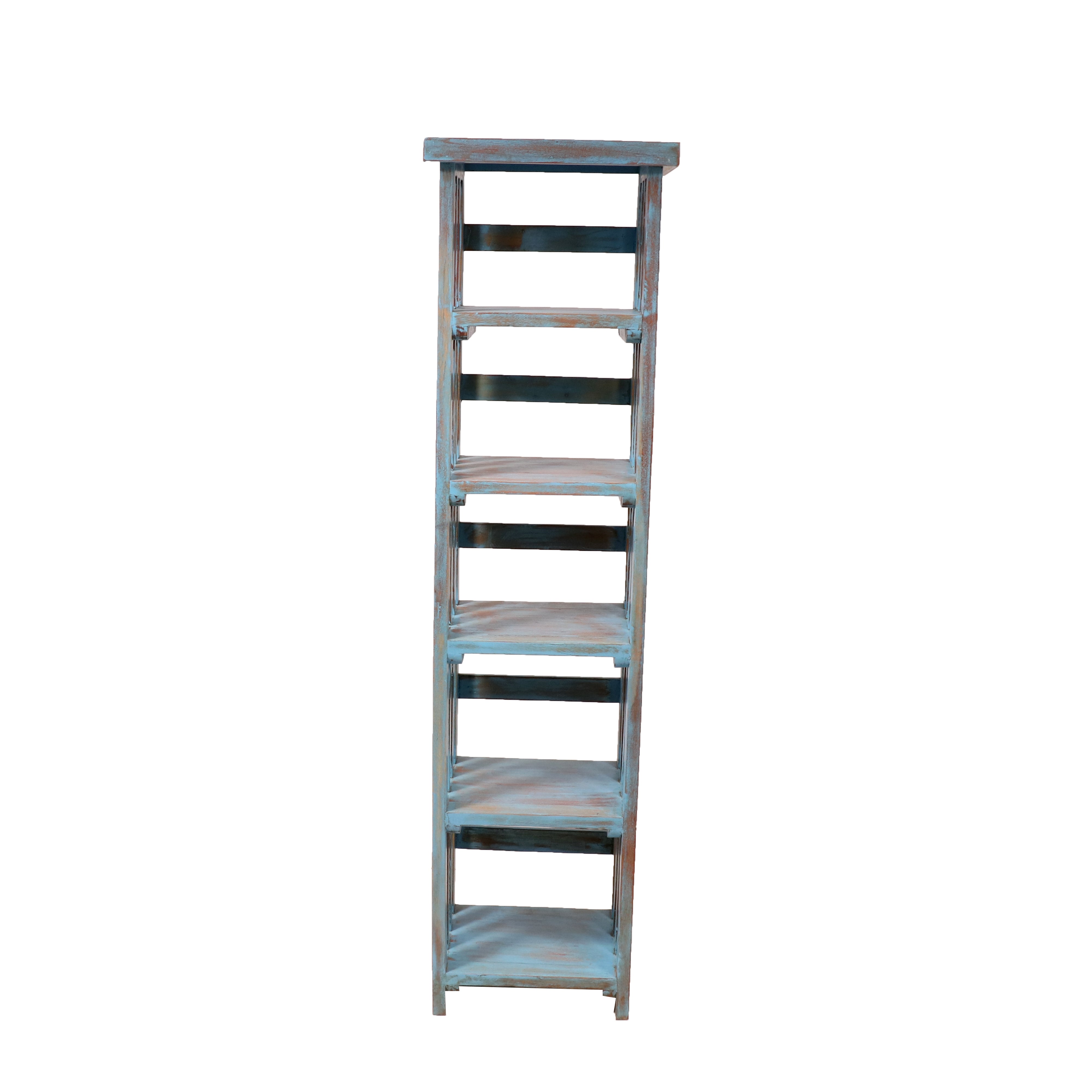 Wooden Strip Concept Open Rack Book Rack