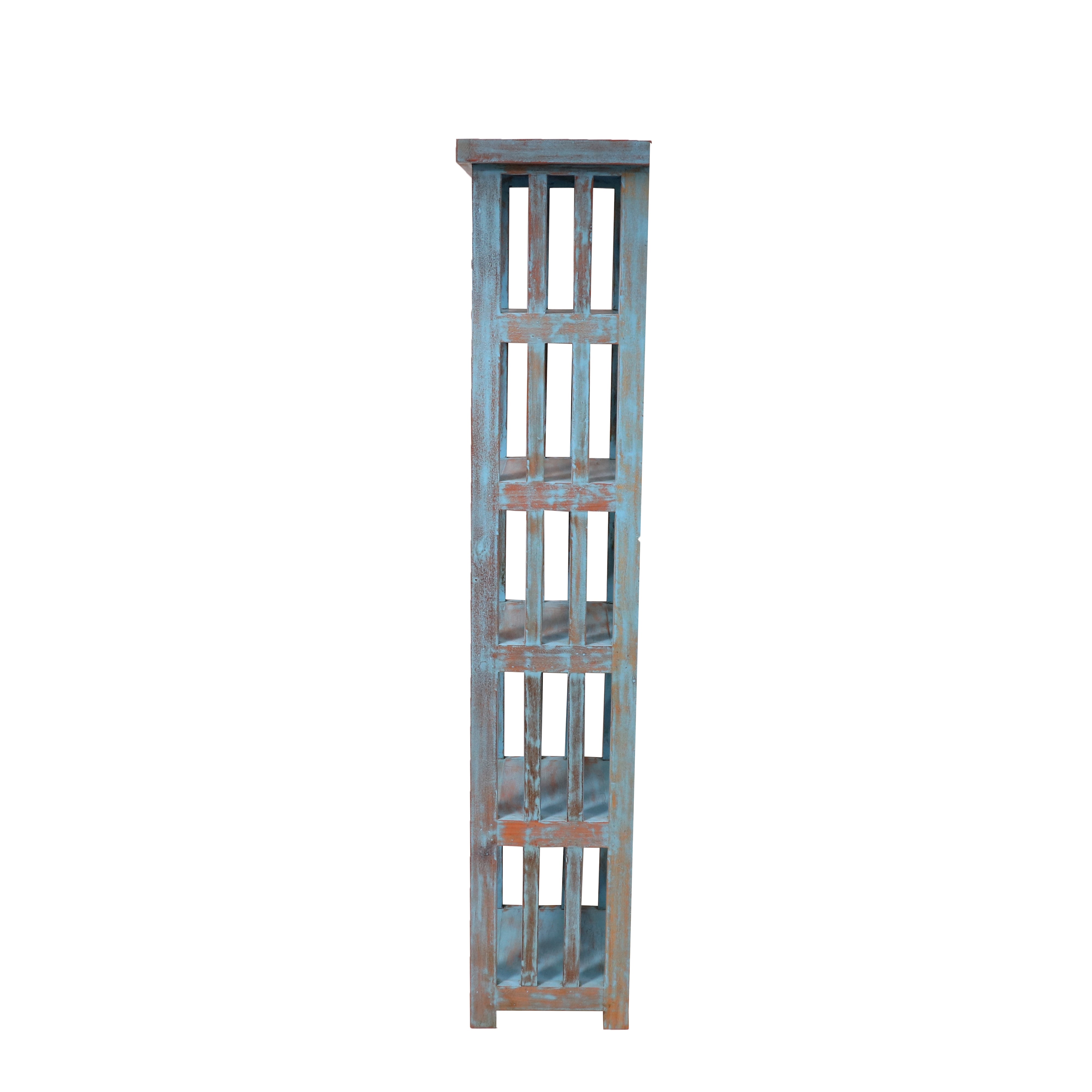 Wooden Strip Concept Open Rack Book Rack