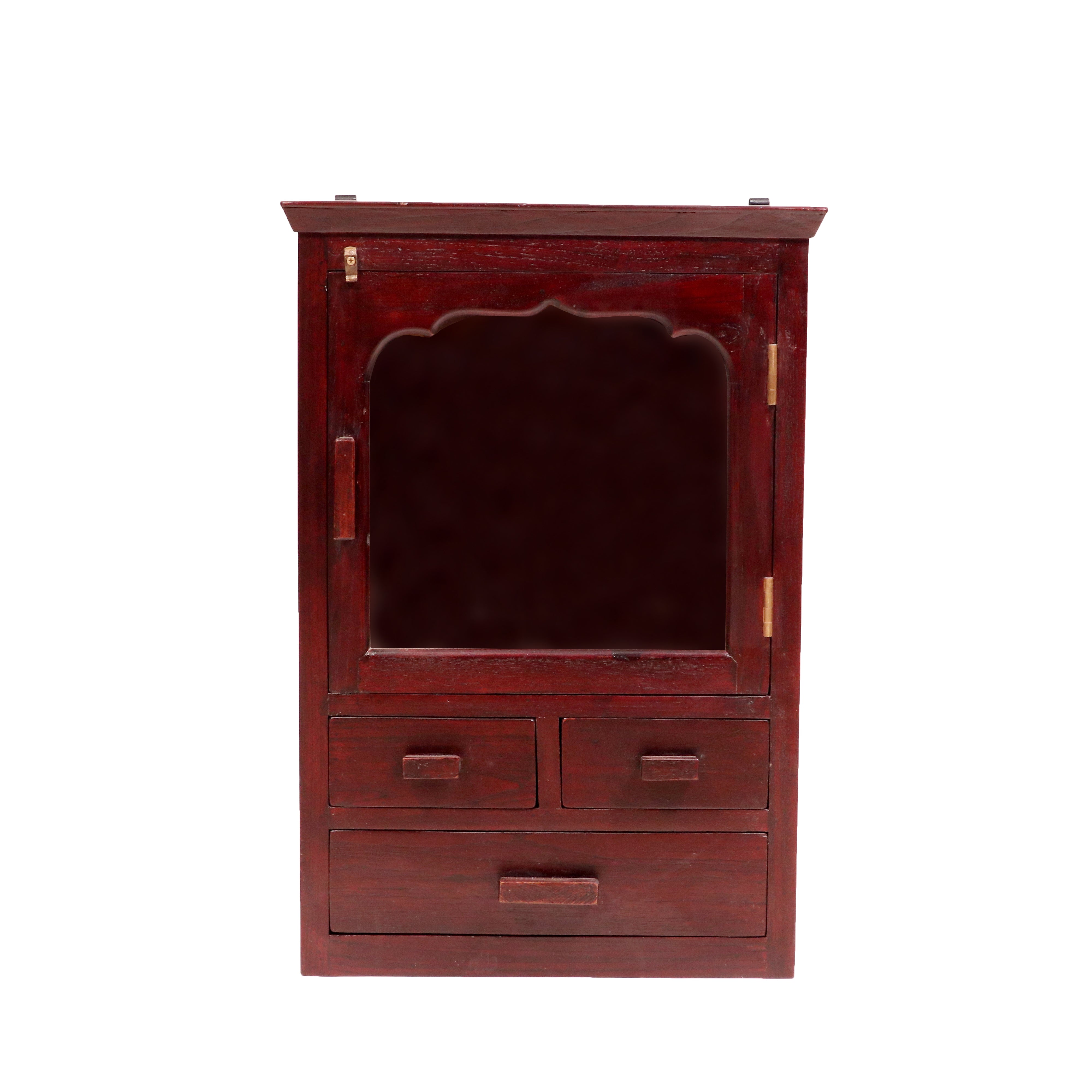 Wooden 3 Drawer 1 Glass Door Wall Cabinet Wall Cabinet