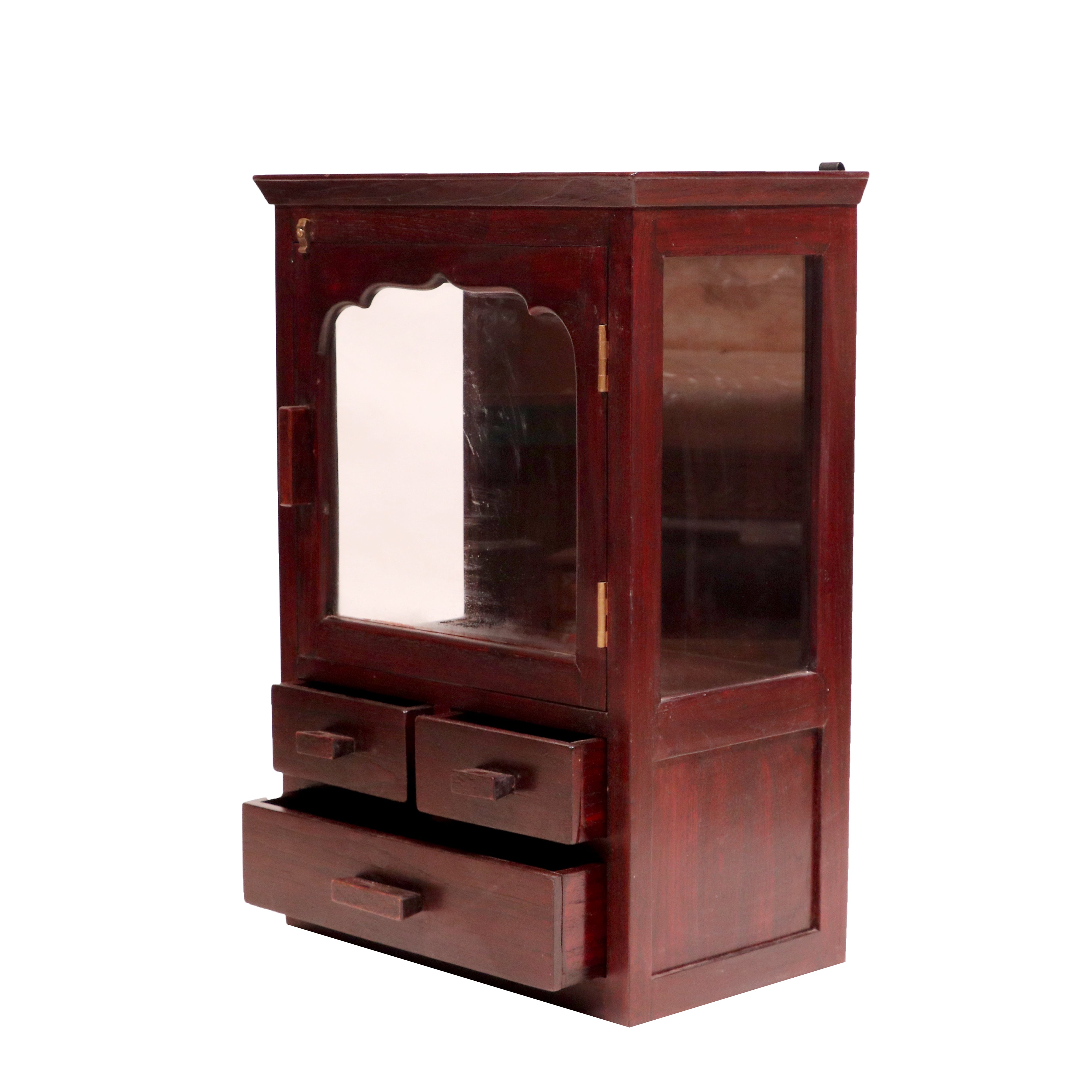 Wooden 3 Drawer 1 Glass Door Wall Cabinet Wall Cabinet