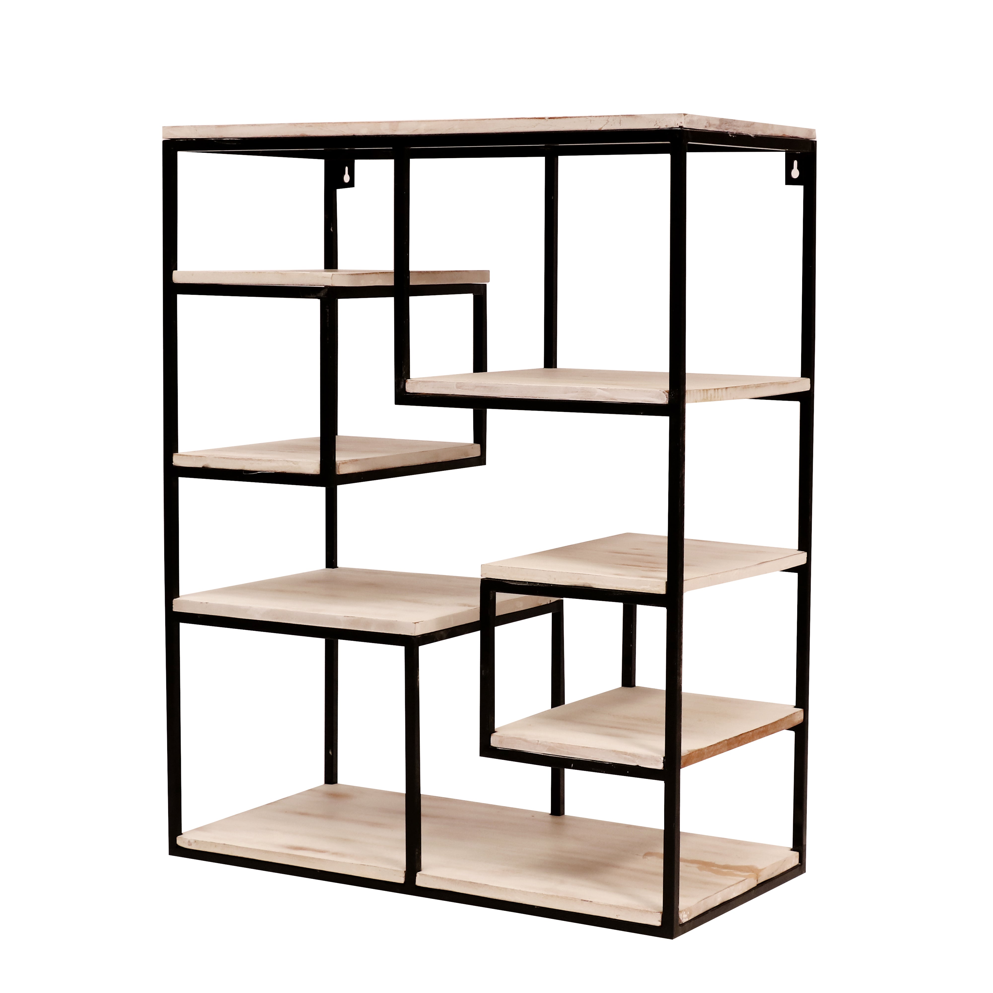 Fun Squares Iron Shelving Unit White Wall Rack