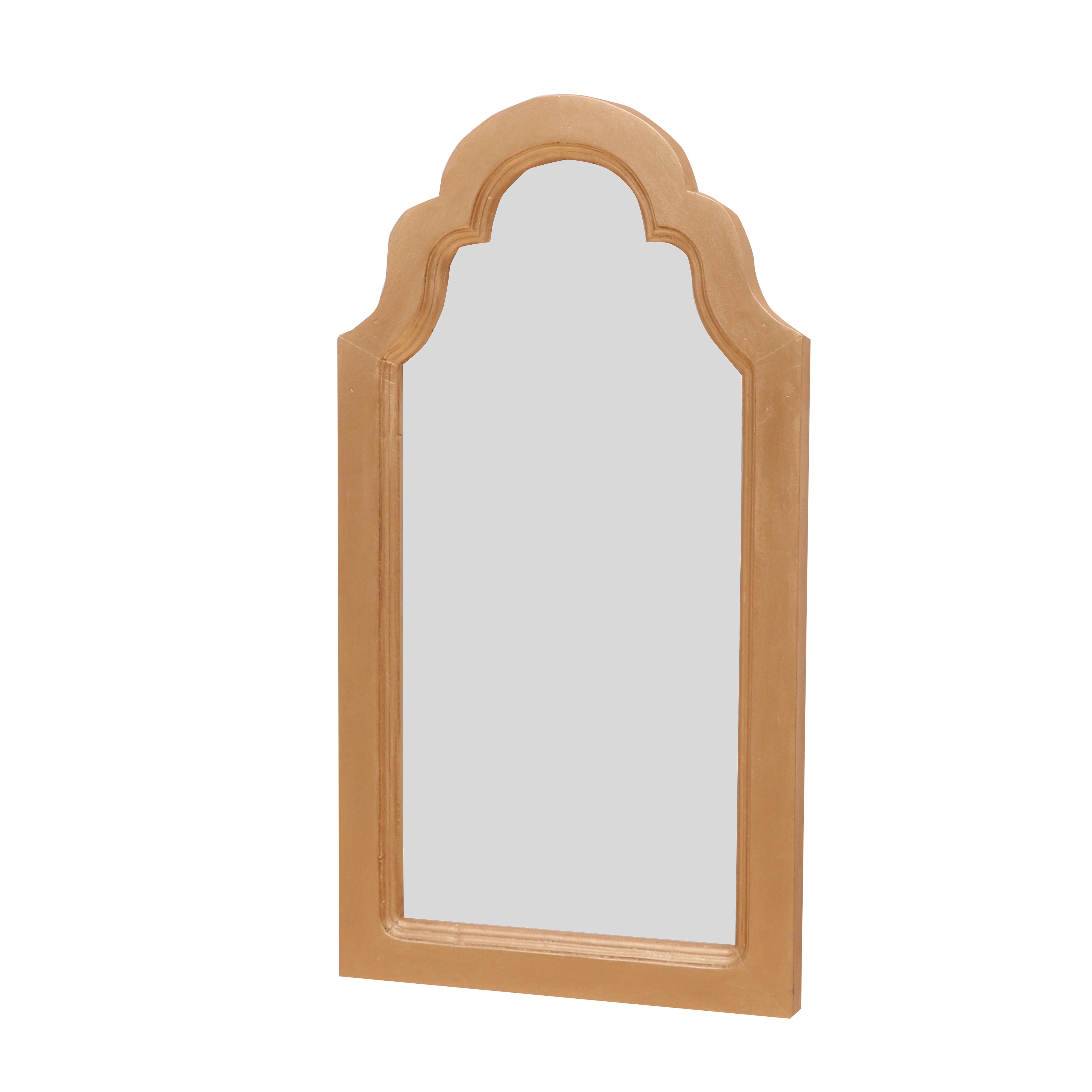 Royal Heritage Door Style Handmade Wooden Slim Border Mirror for Home Mirror