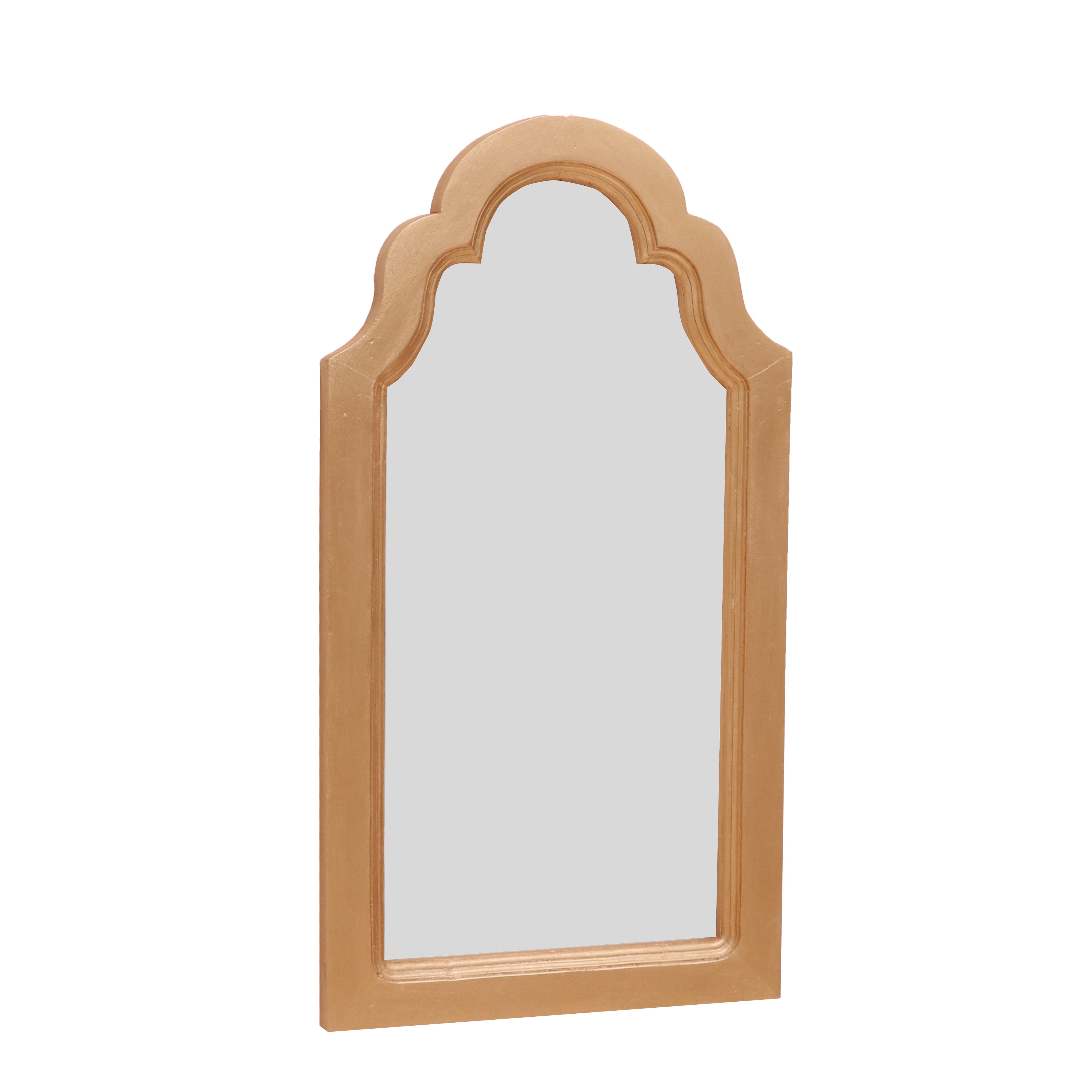 Royal Heritage Door Style Handmade Wooden Slim Border Mirror for Home Mirror