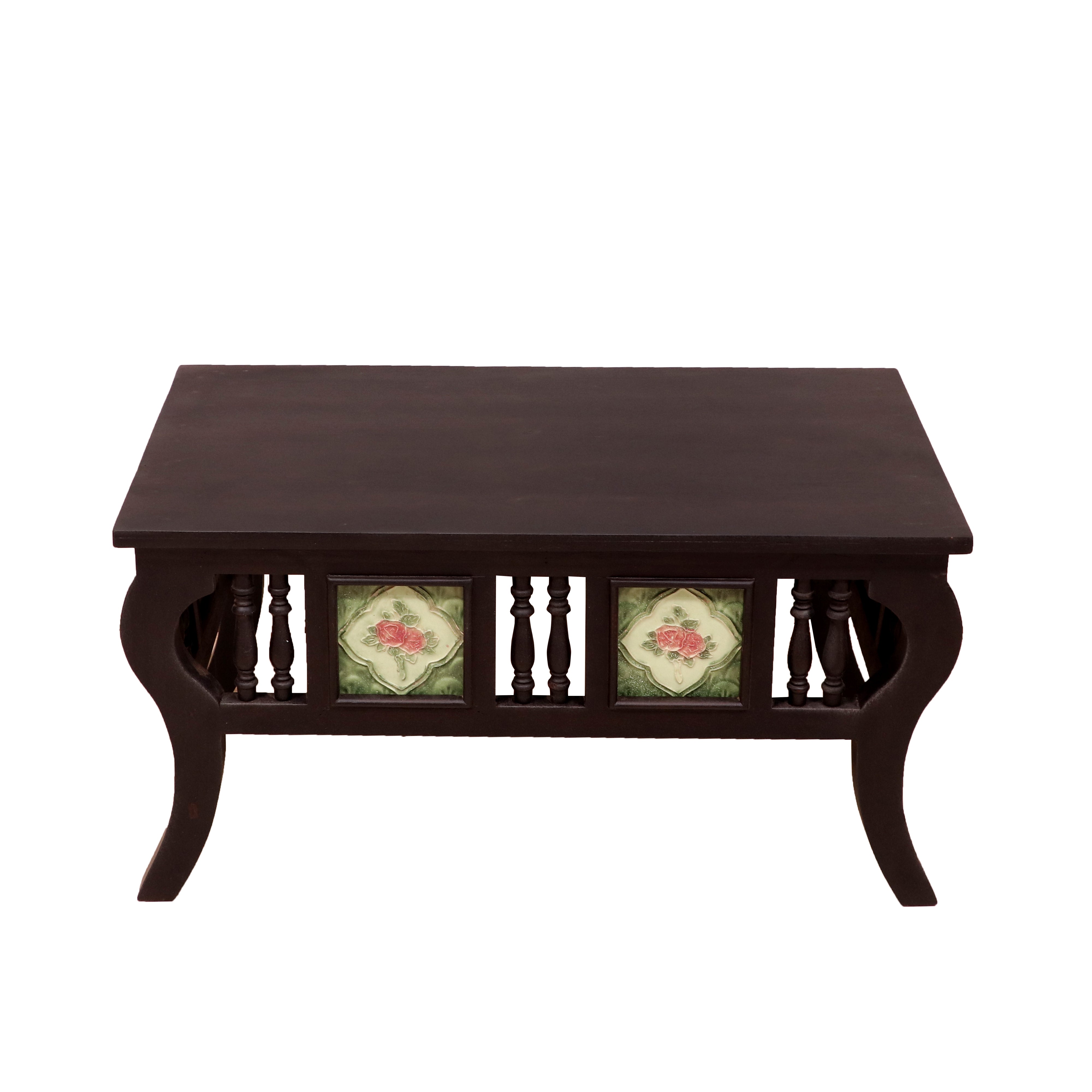 Boubon Black Touch Tiled Handmade Wooden Coffee Table Coffee Table