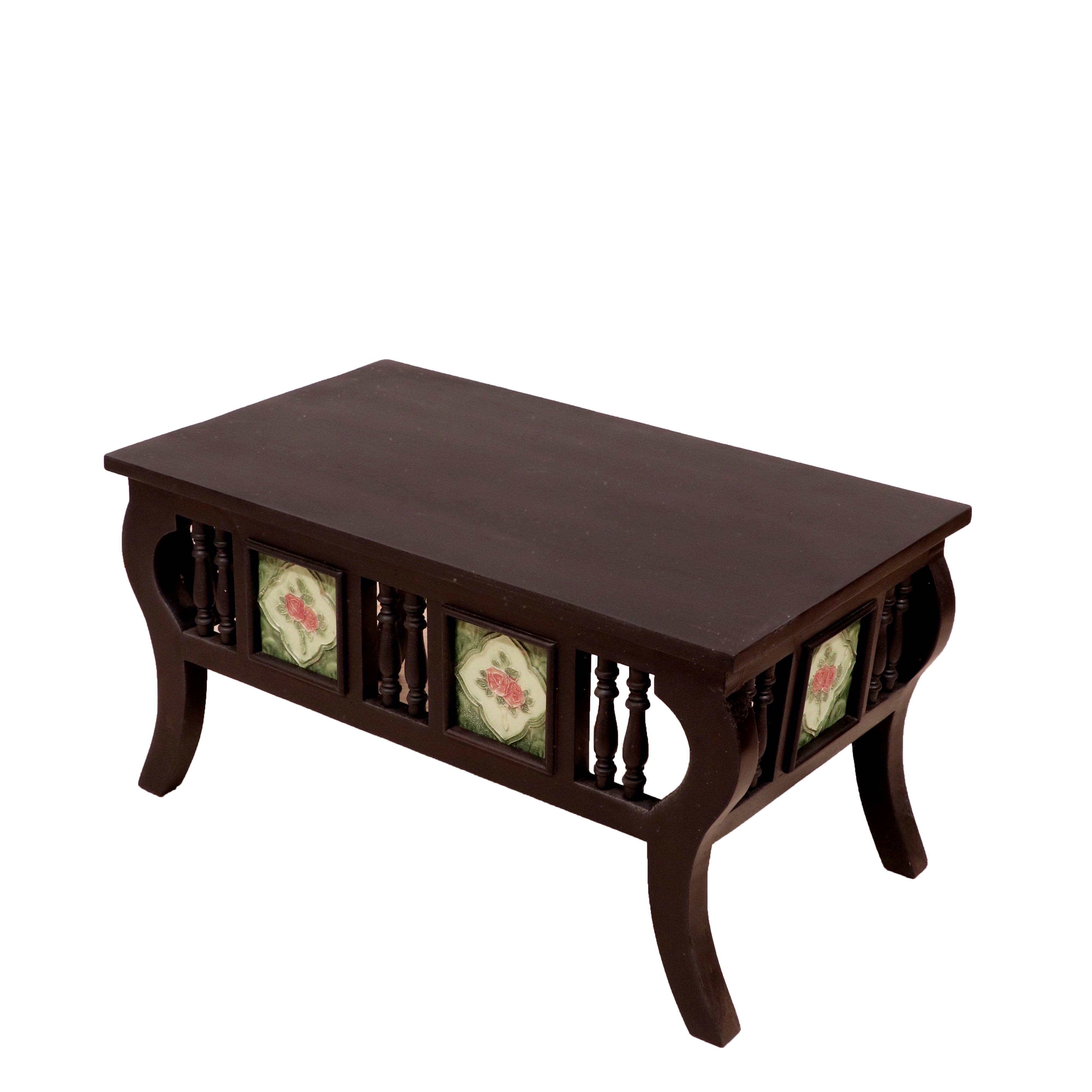 Boubon Black Touch Tiled Handmade Wooden Coffee Table Coffee Table