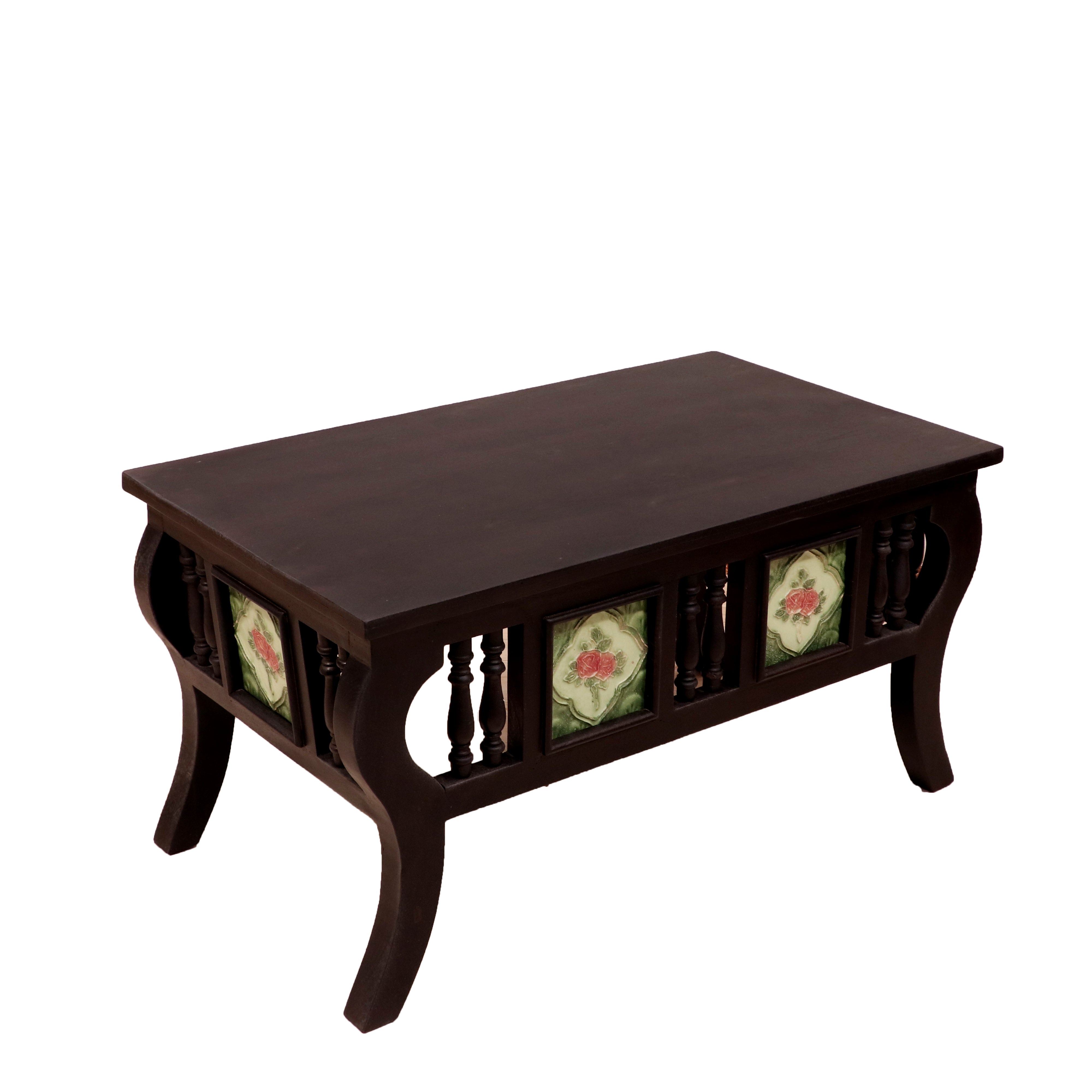 Boubon Black Touch Tiled Handmade Wooden Coffee Table Coffee Table