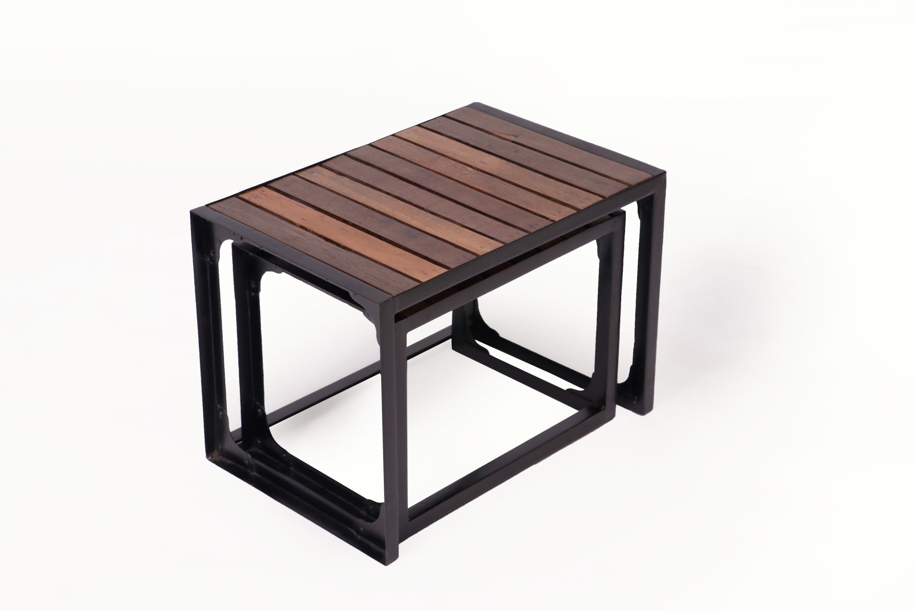 Wooden Metallic Frame Table Stand Stool
