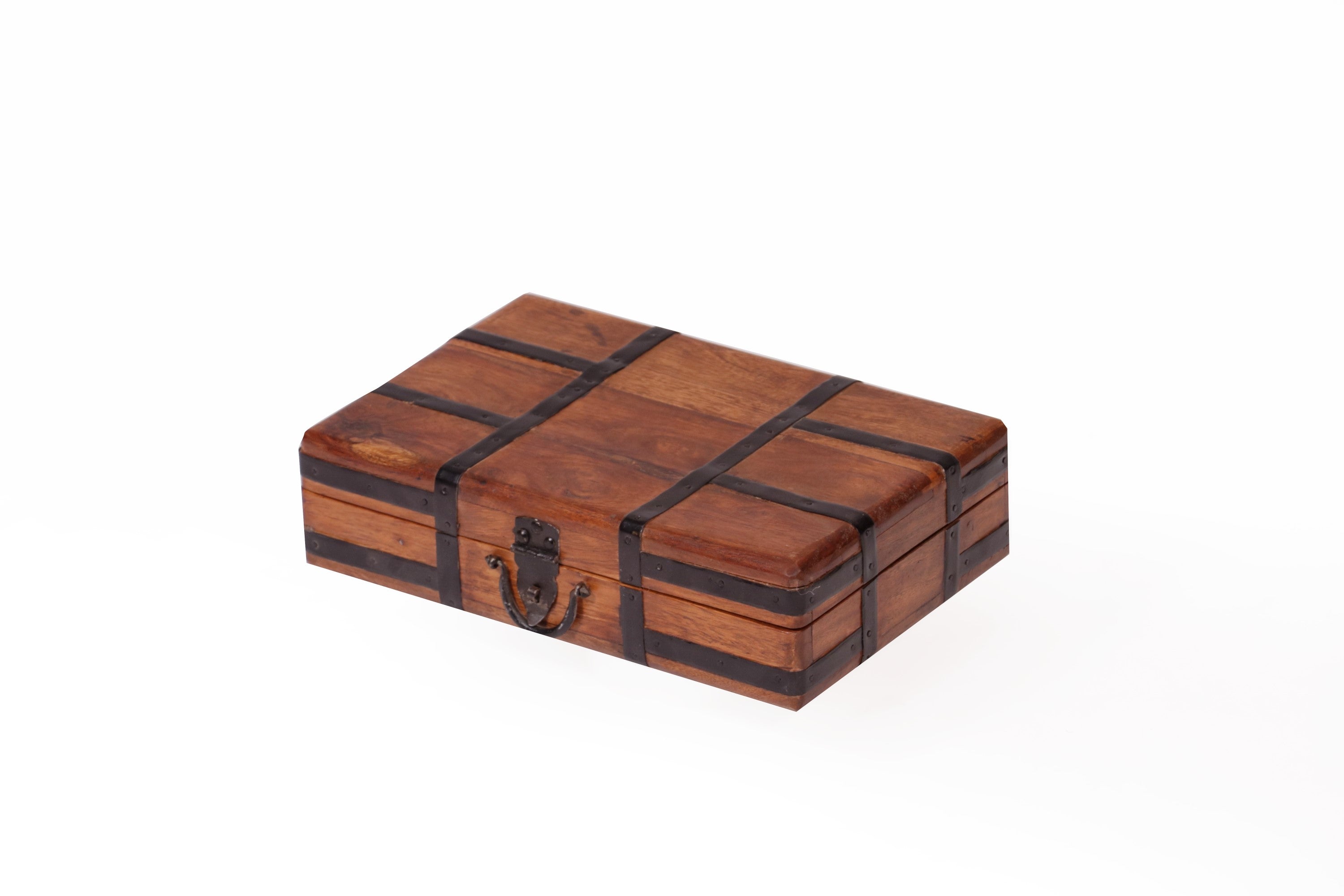 Metal Fitted Wooden Suitcase Wooden Box