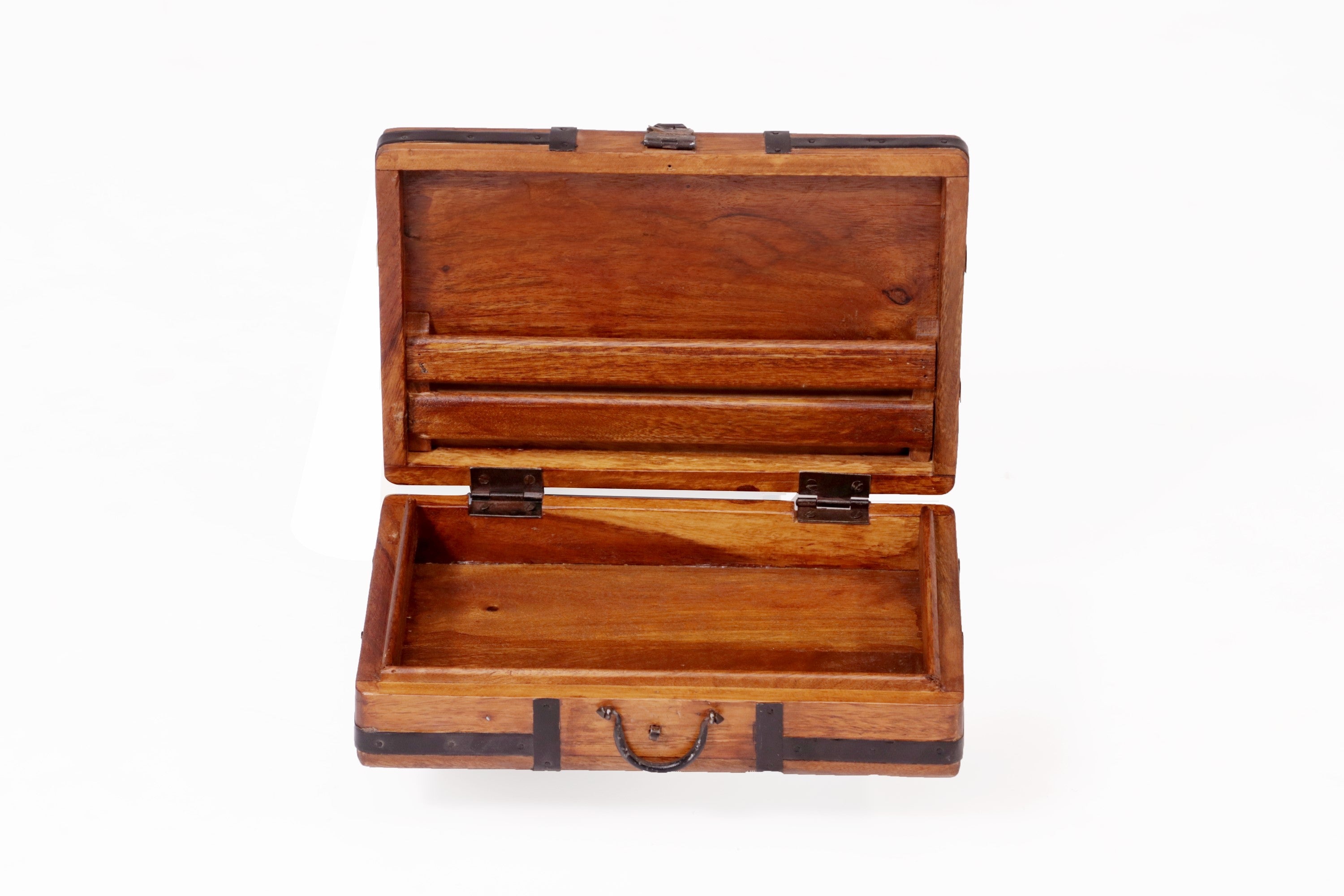 Metal Fitted Wooden Suitcase Wooden Box