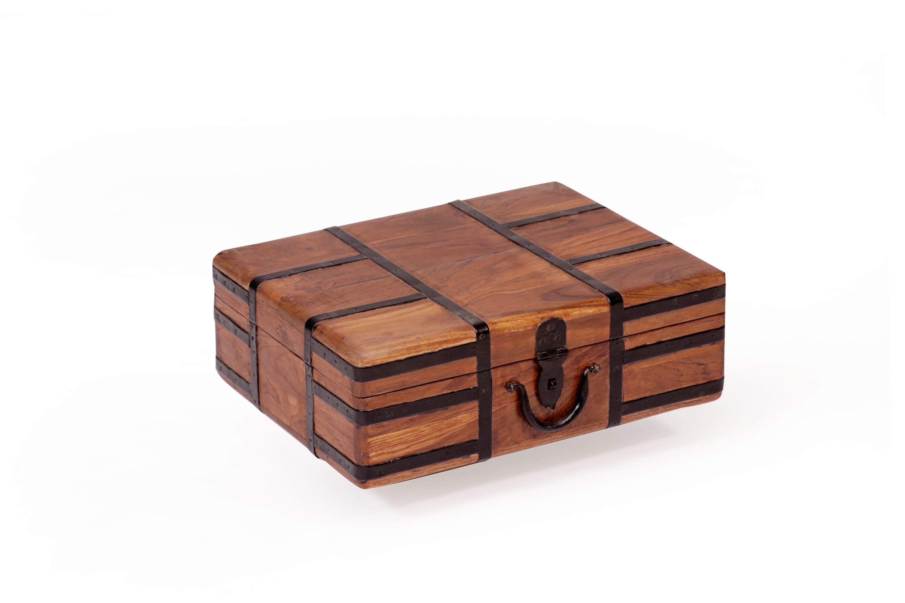 Metal Fitted Wooden Suitcase Wooden Box