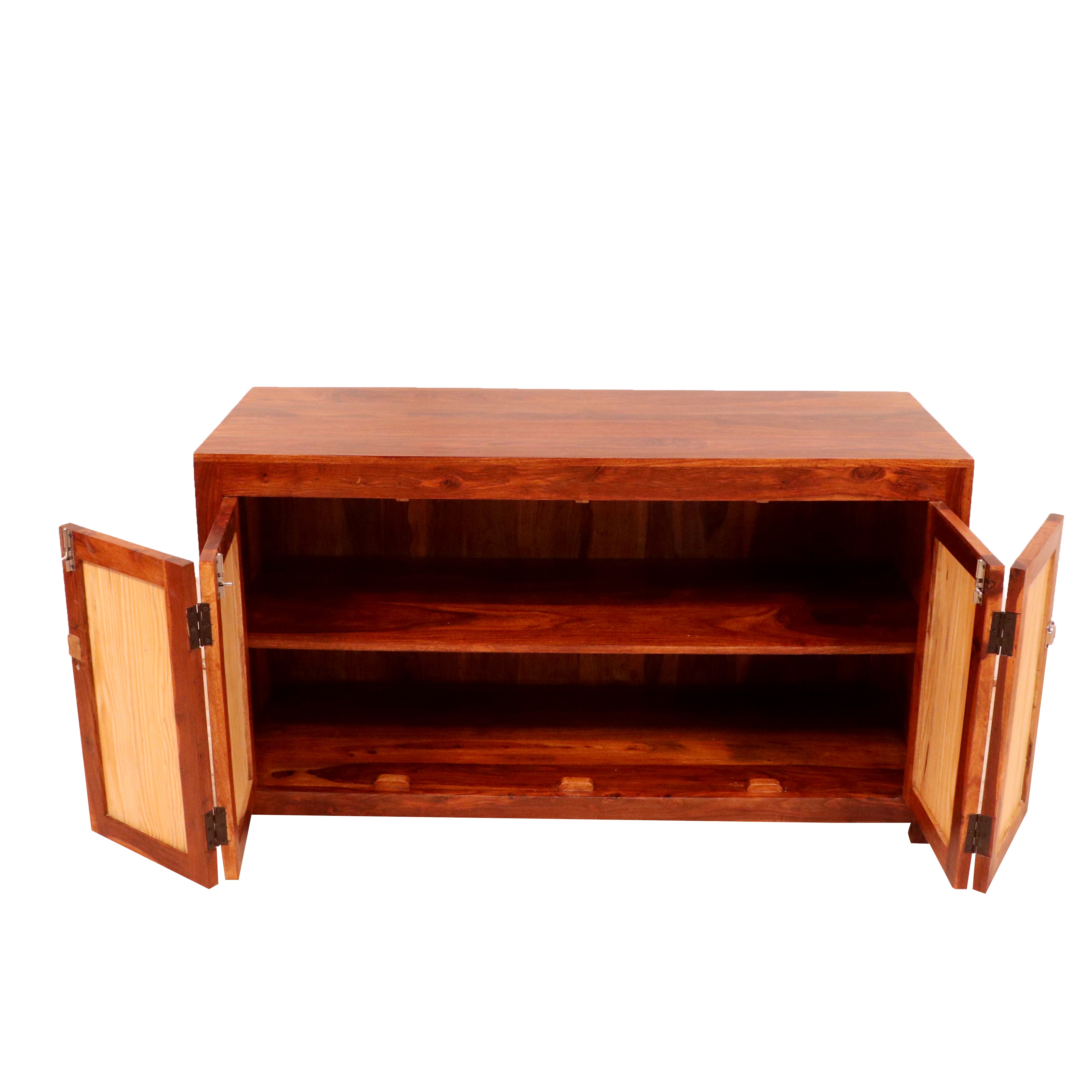 Solid wood 4 collapsible door Cupboard with 2 shelf Cupboard