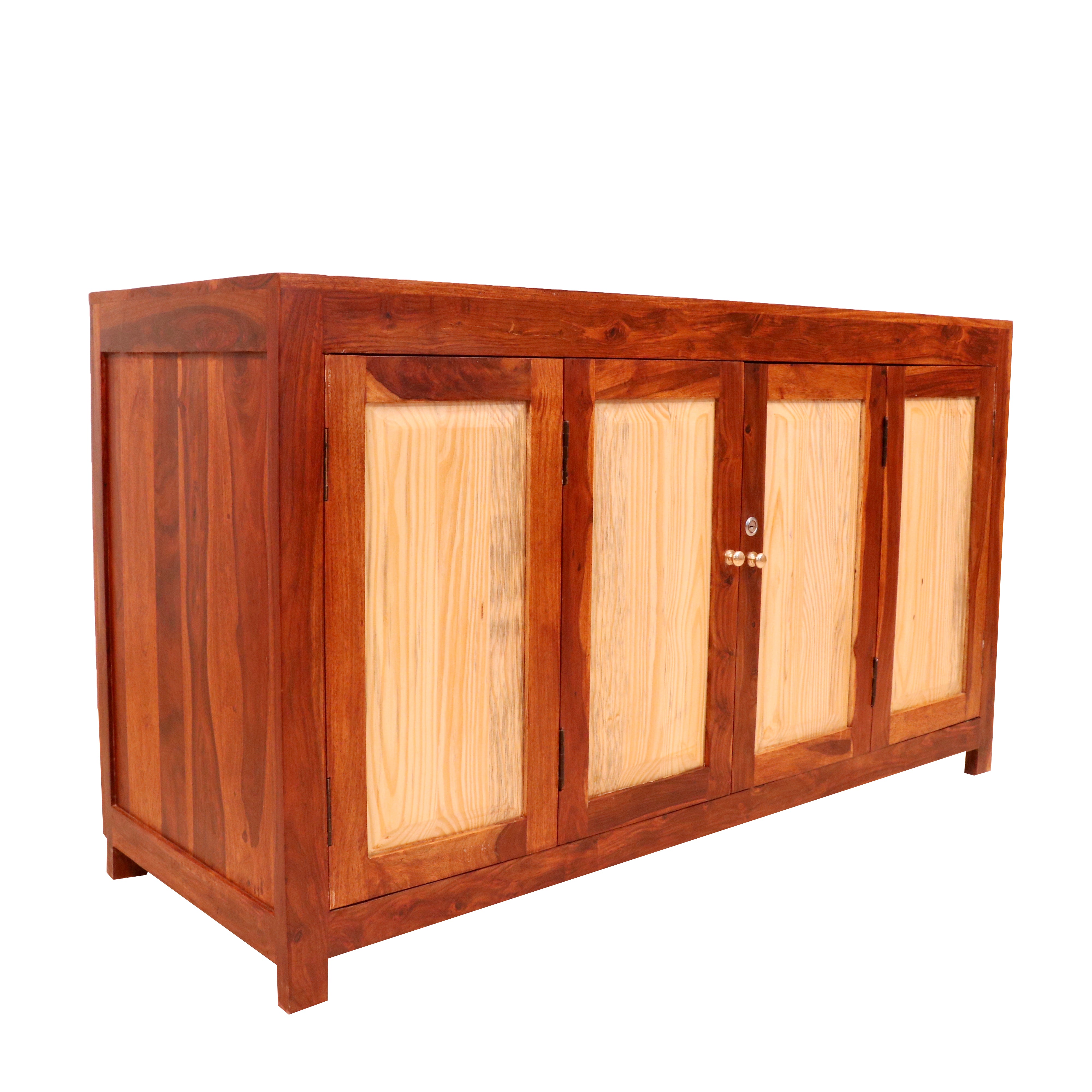 Solid wood 4 collapsible door Cupboard with 2 shelf Cupboard