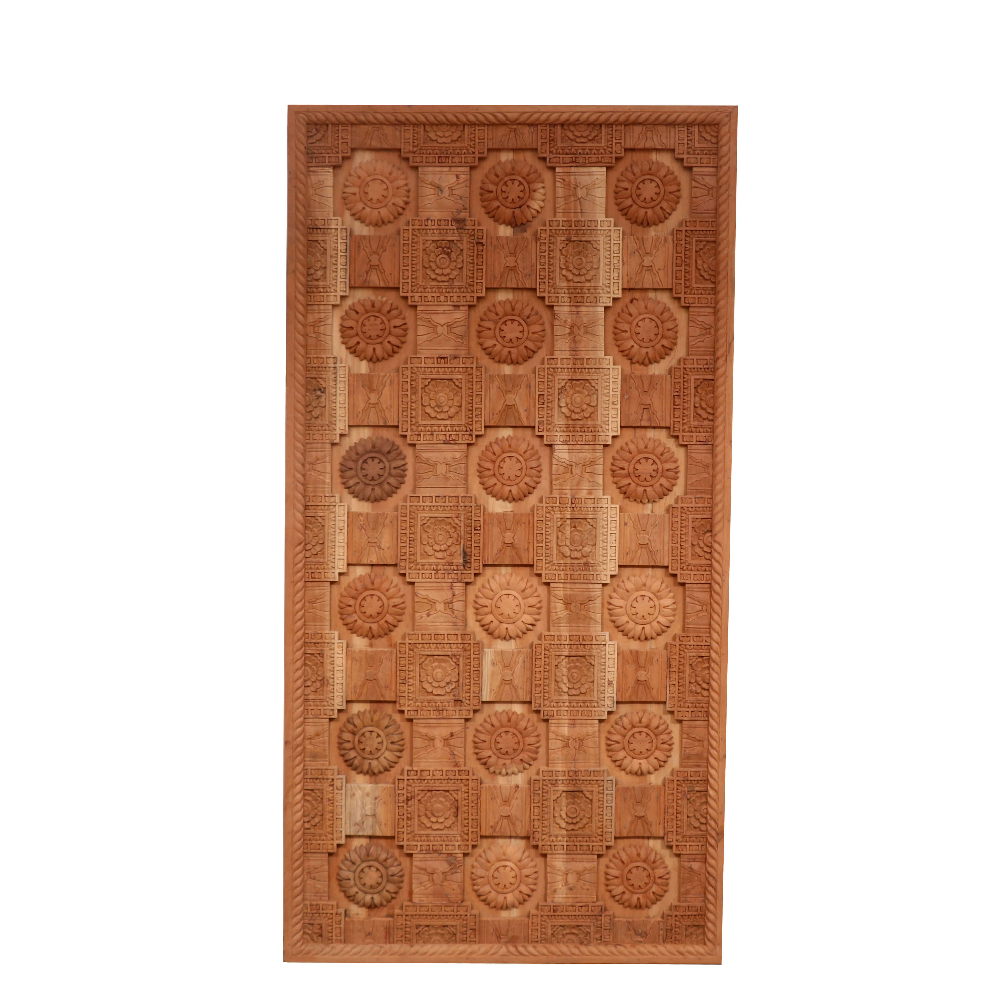 Natural Carved Handmade Wooden Wall Hanging Frame Door