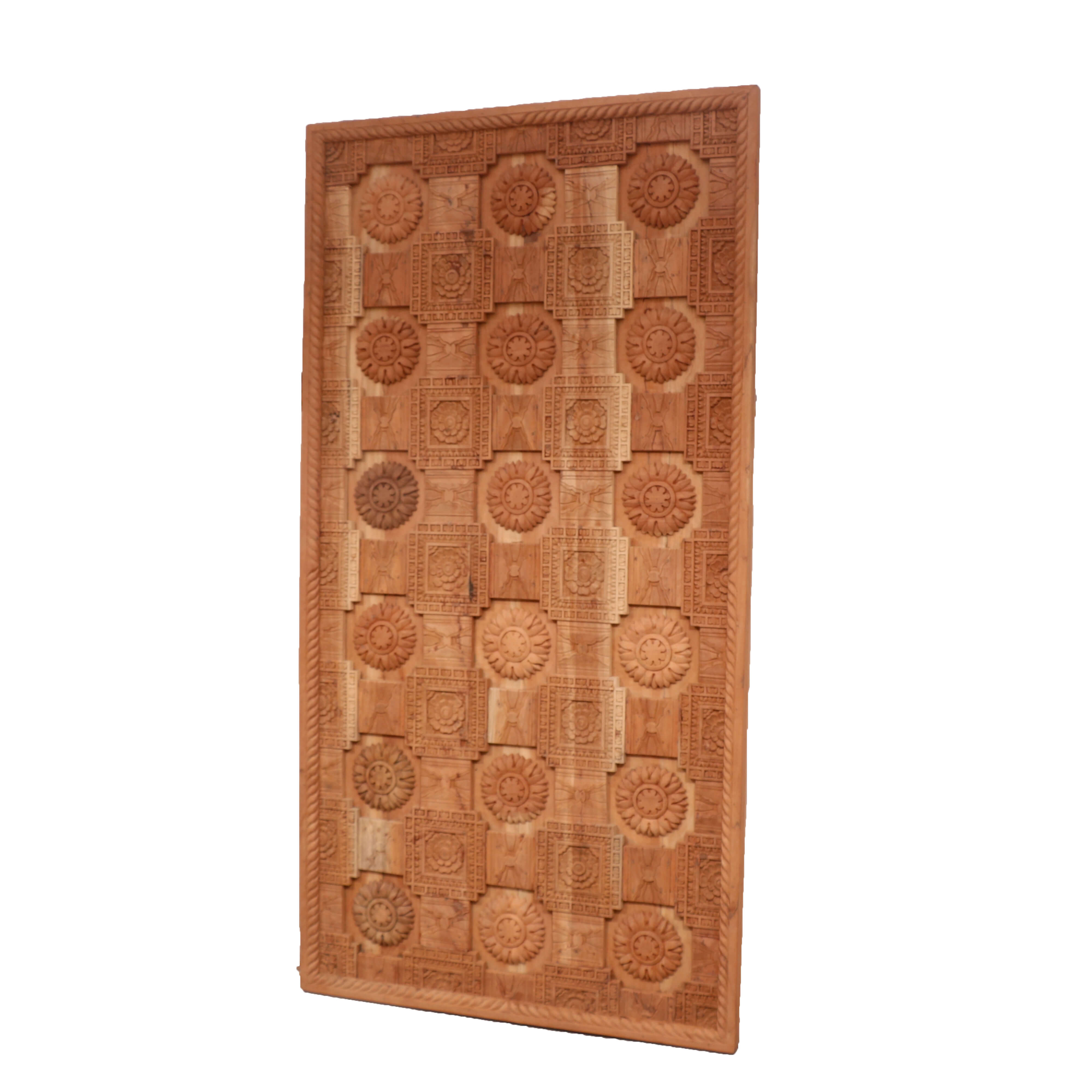 Natural Carved Handmade Wooden Wall Hanging Frame Door