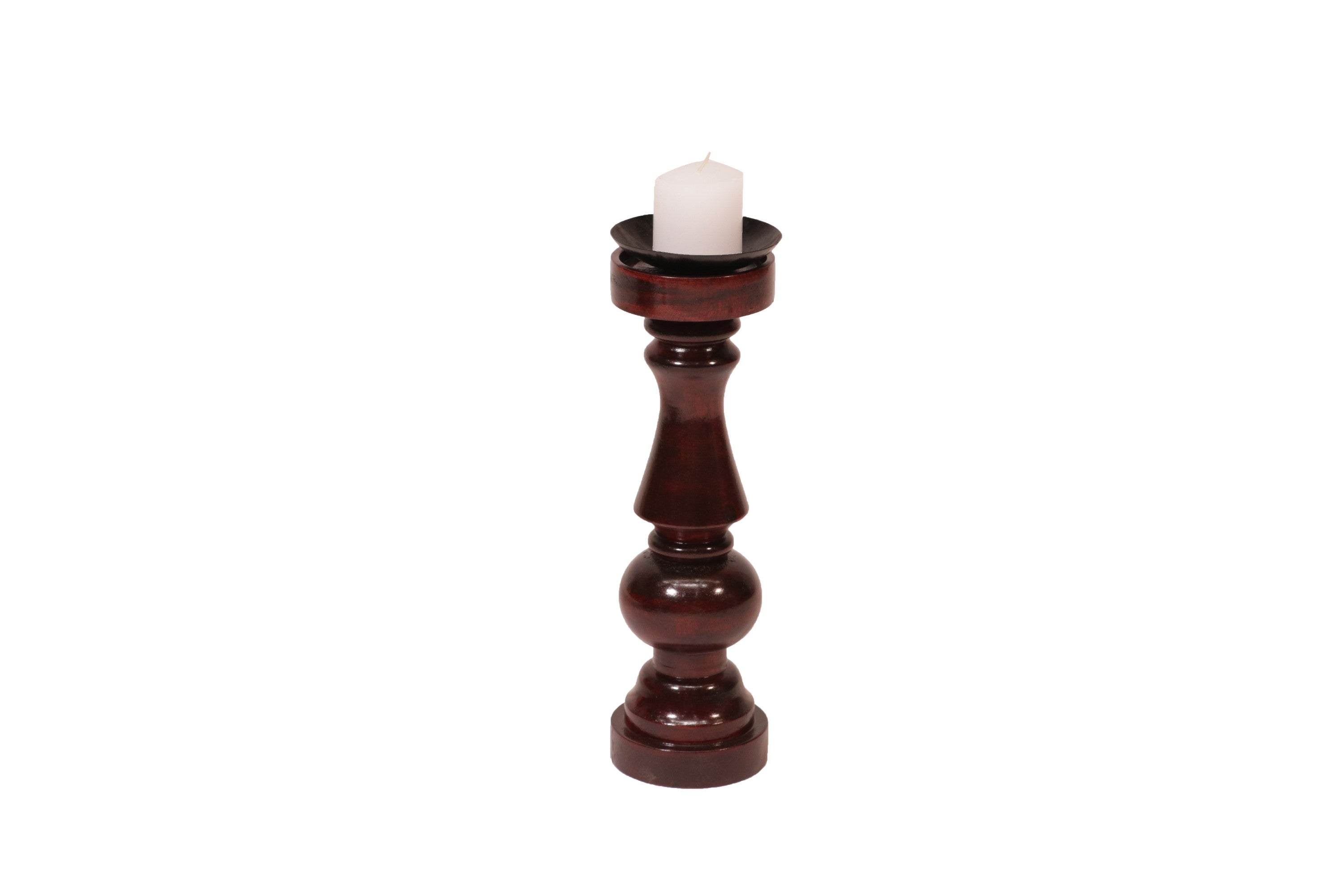 Wooden Risen Sun Candle Holder Medium (4 x 4 x 12 Inch) Candle Holder