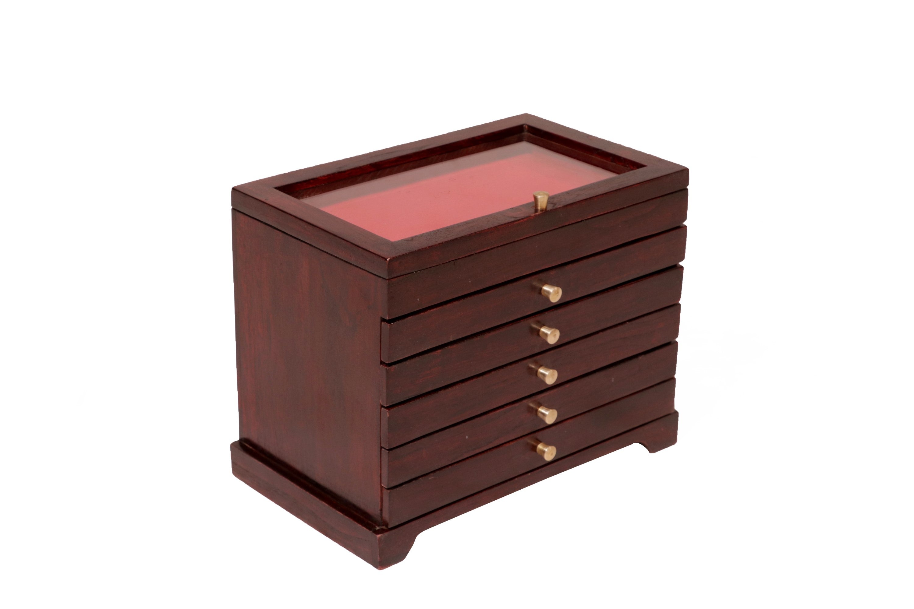 Classic Teakwood Drawer Organizer Wooden Box
