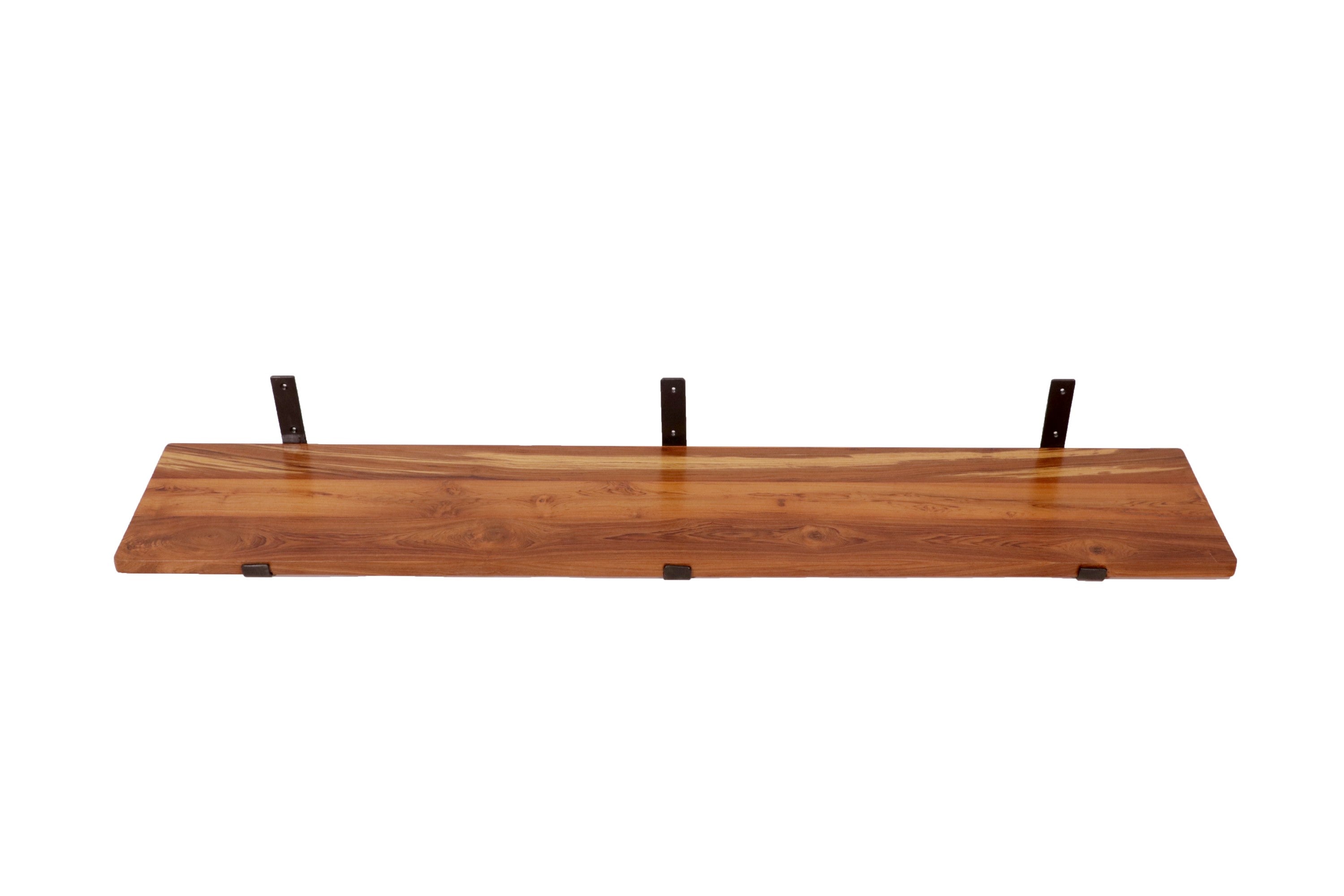 Teak wood Long Shelf Wall Rack