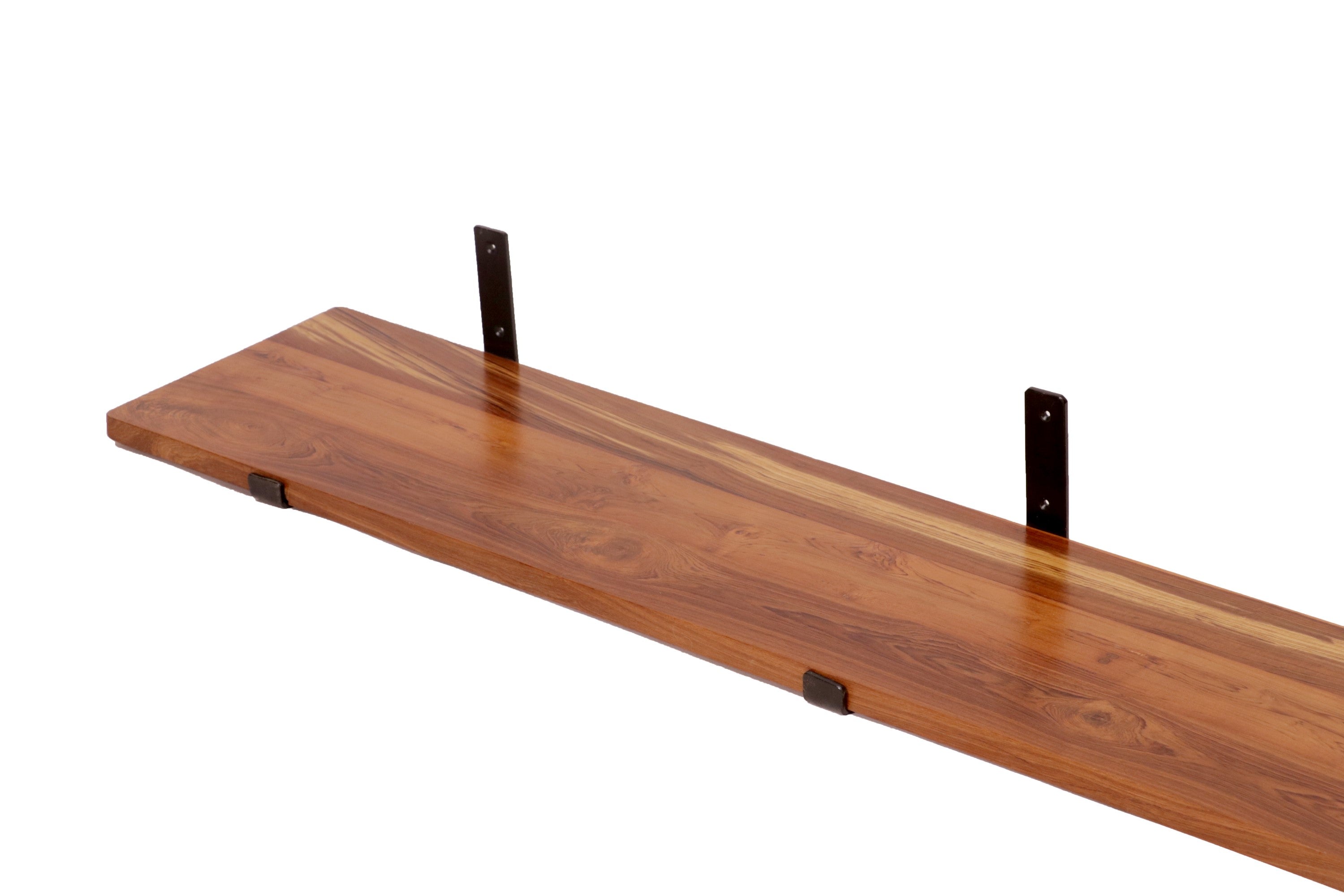 Teak wood Long Shelf Wall Rack
