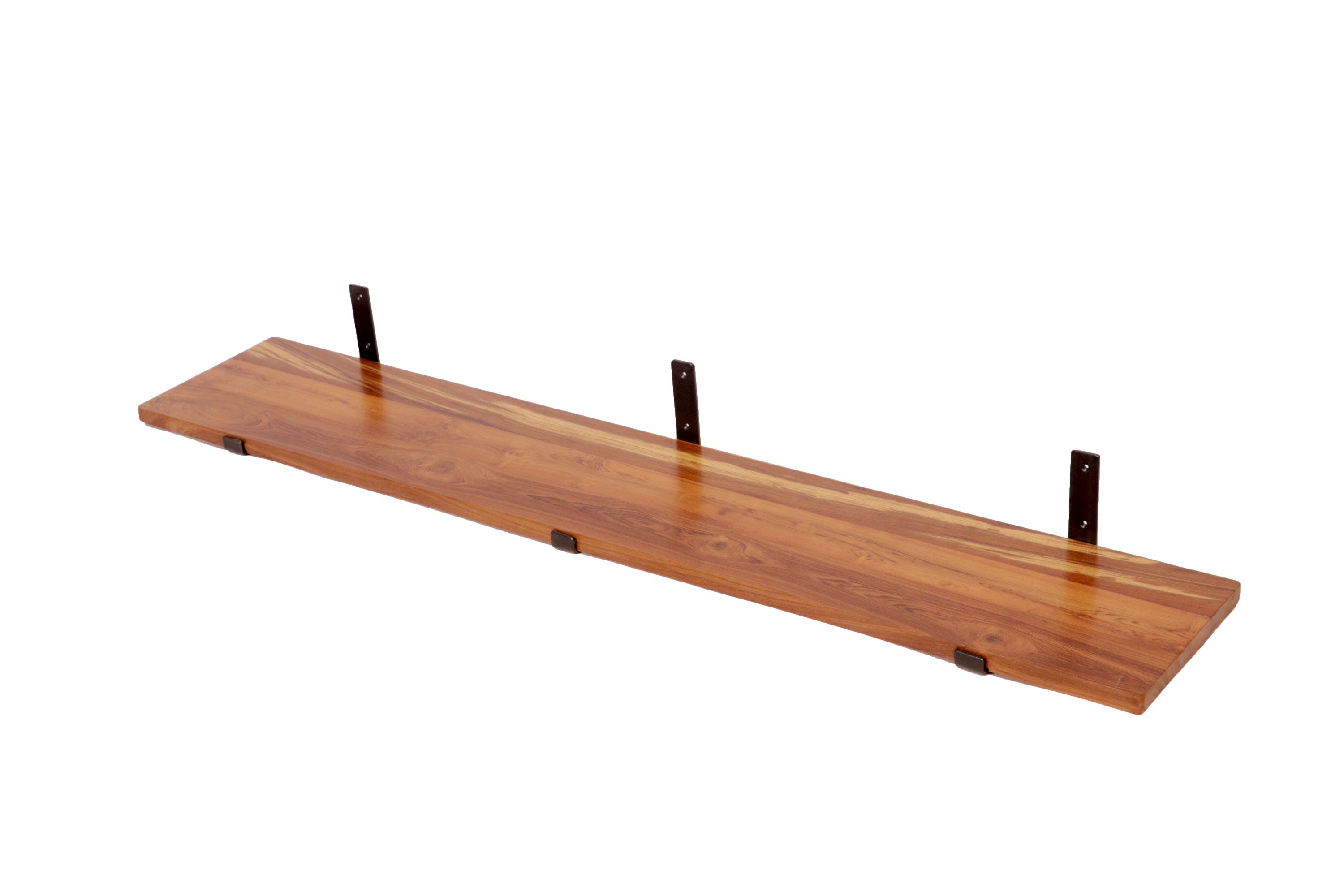 Teak wood Long Shelf Wall Rack
