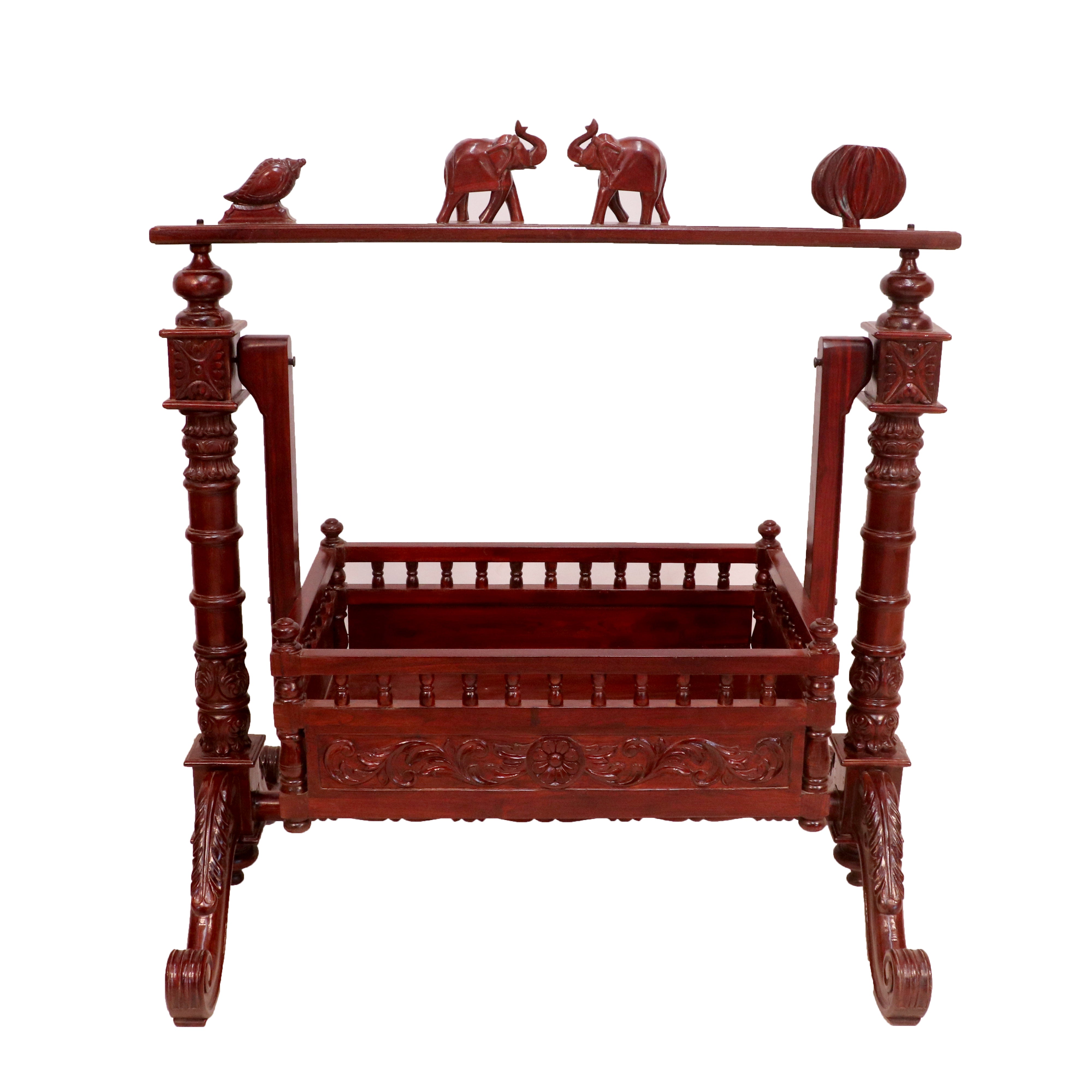 Indian Heritage Concept Teak Wooden Handmade Cradle Cradle