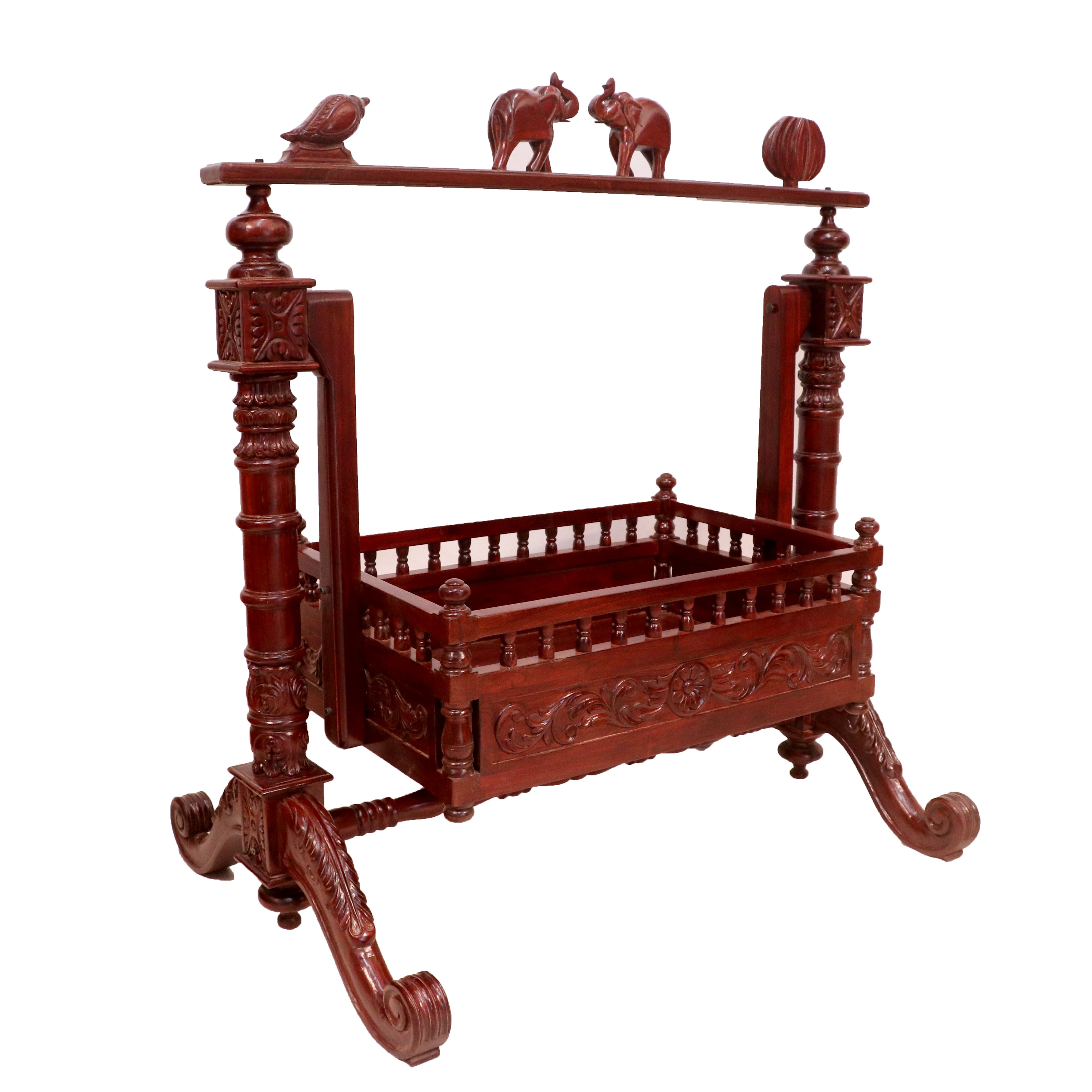 Indian Heritage Concept Teak Wooden Handmade Cradle Cradle