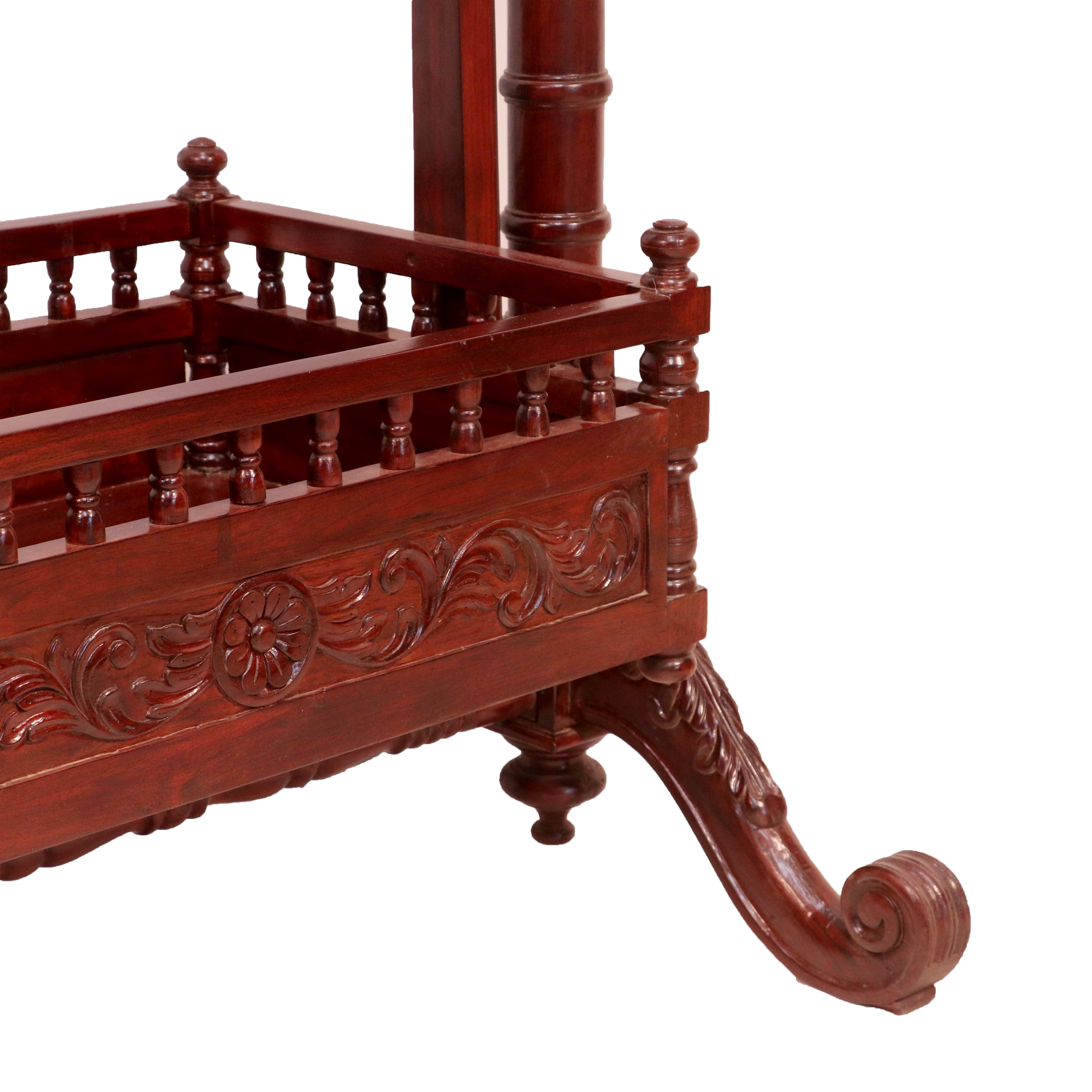 Indian Heritage Concept Teak Wooden Handmade Cradle Cradle