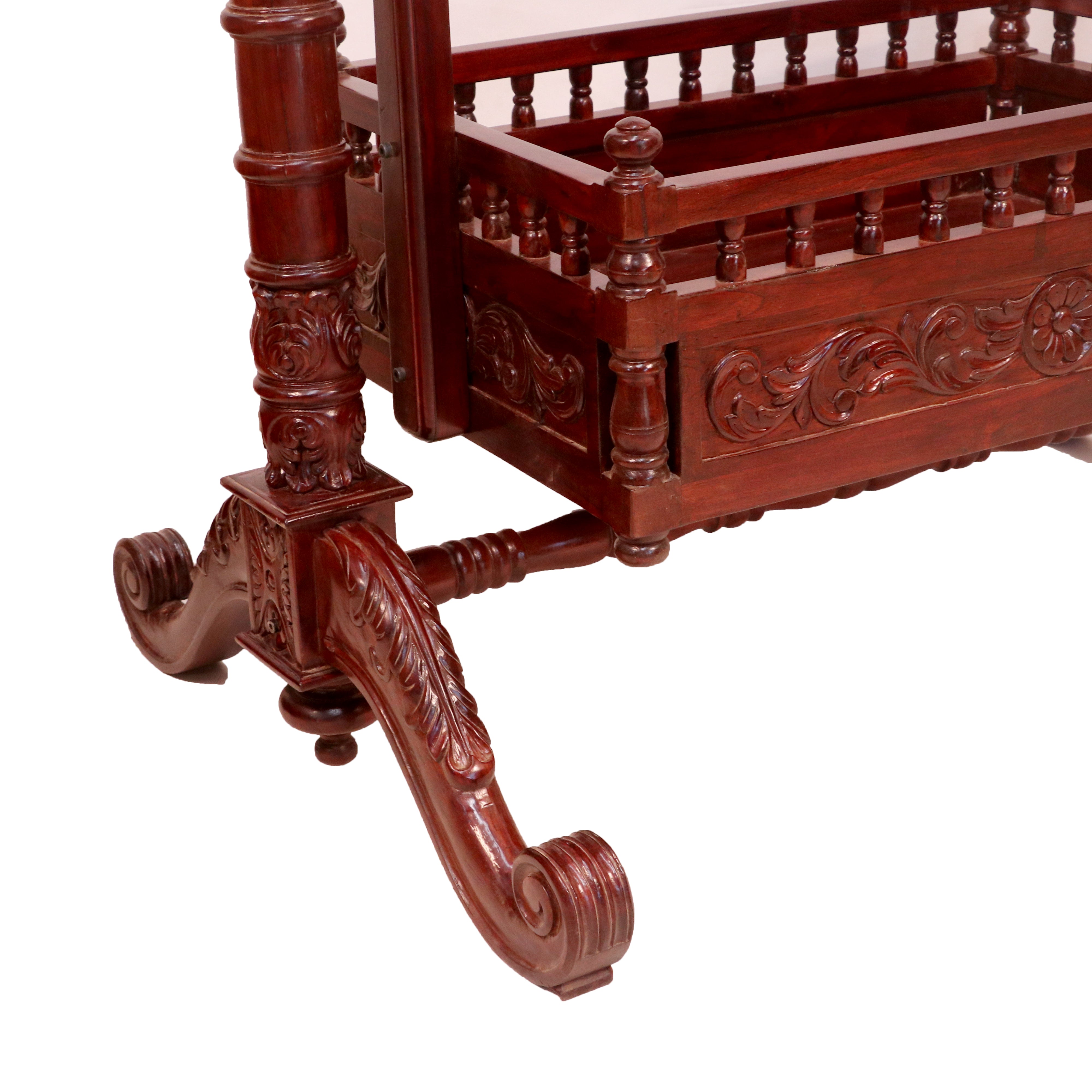 Indian Heritage Concept Teak Wooden Handmade Cradle Cradle