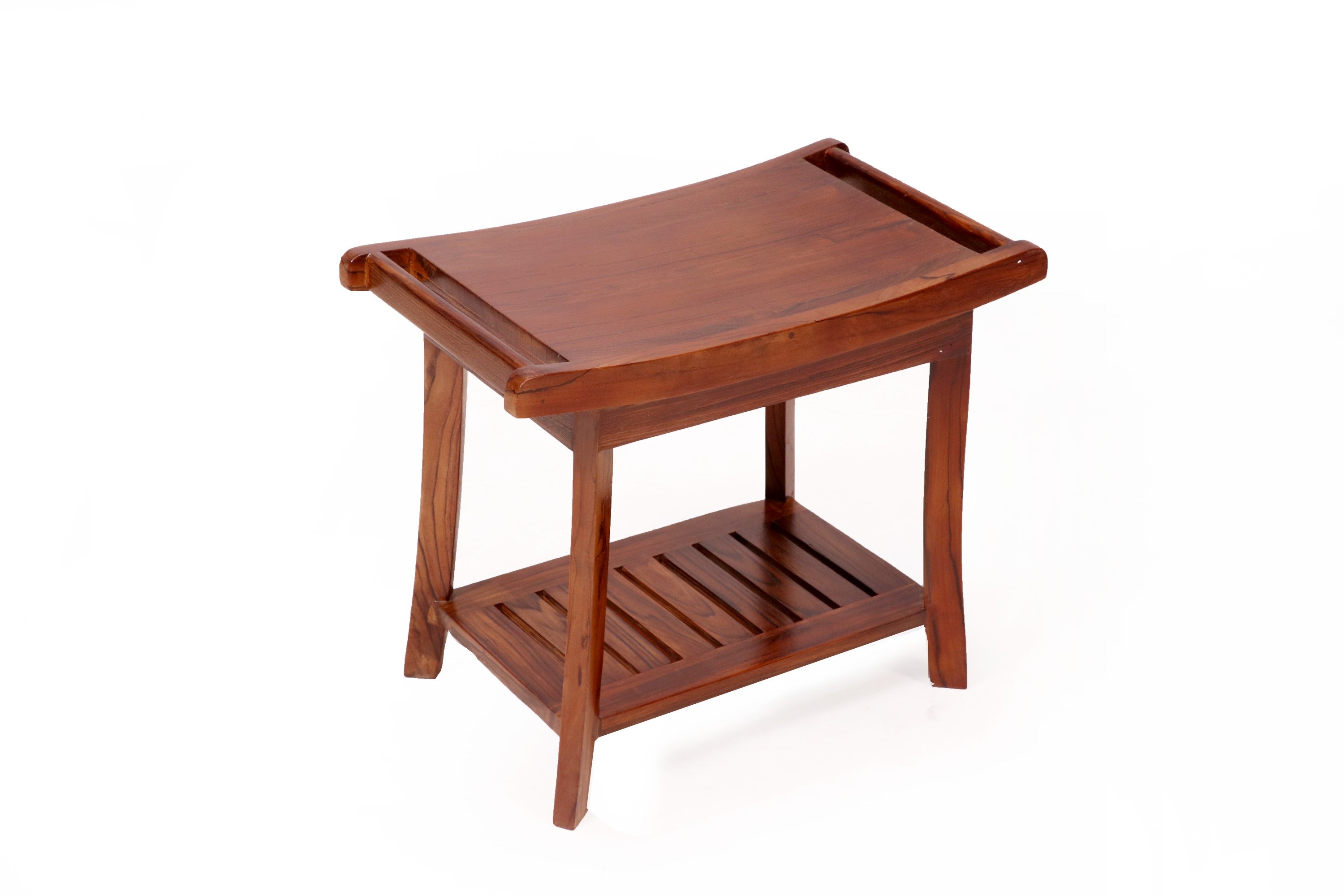 Double Handed Teak Wood Stool Stool
