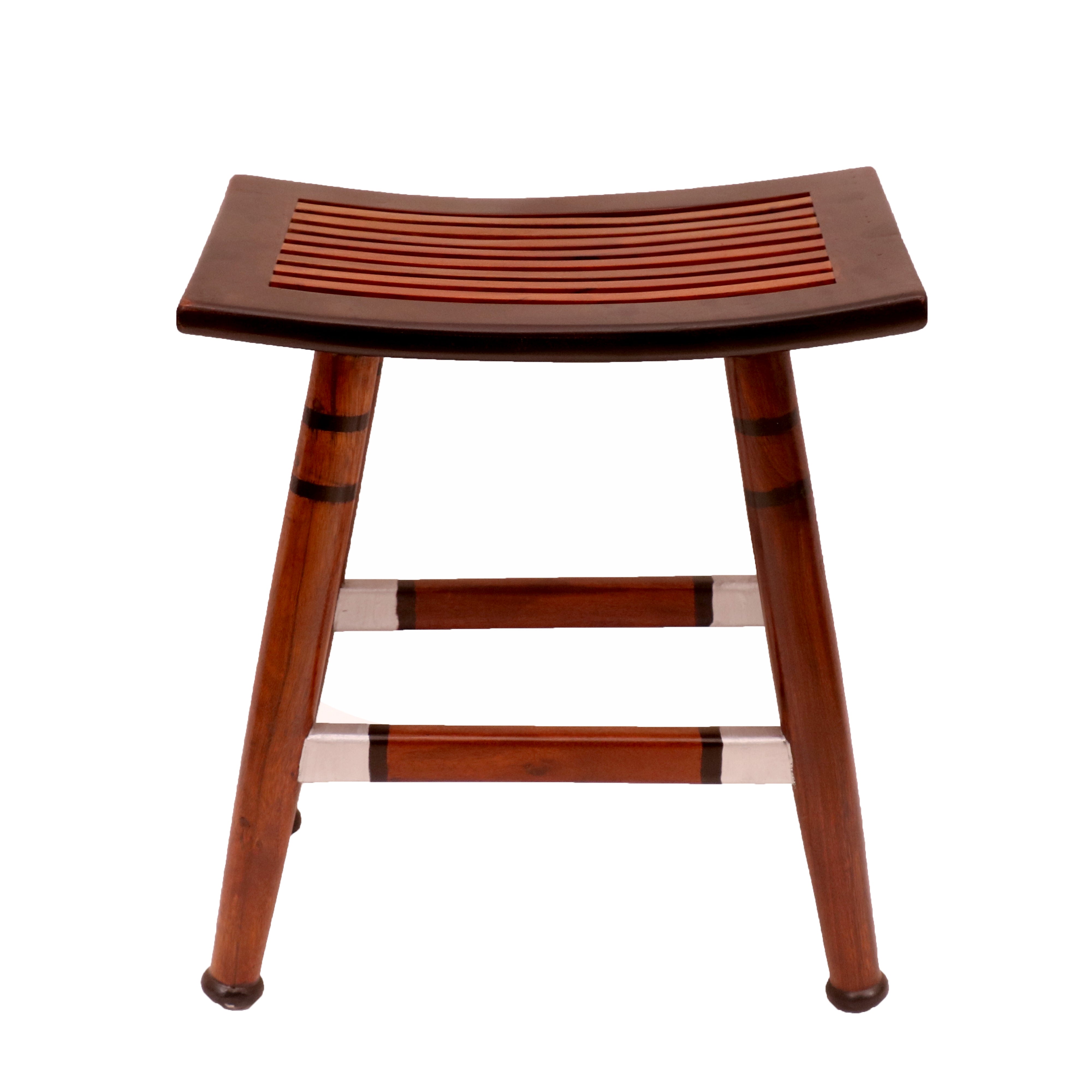 Silver Black Duo Curved Top Contemporary Stool Stool