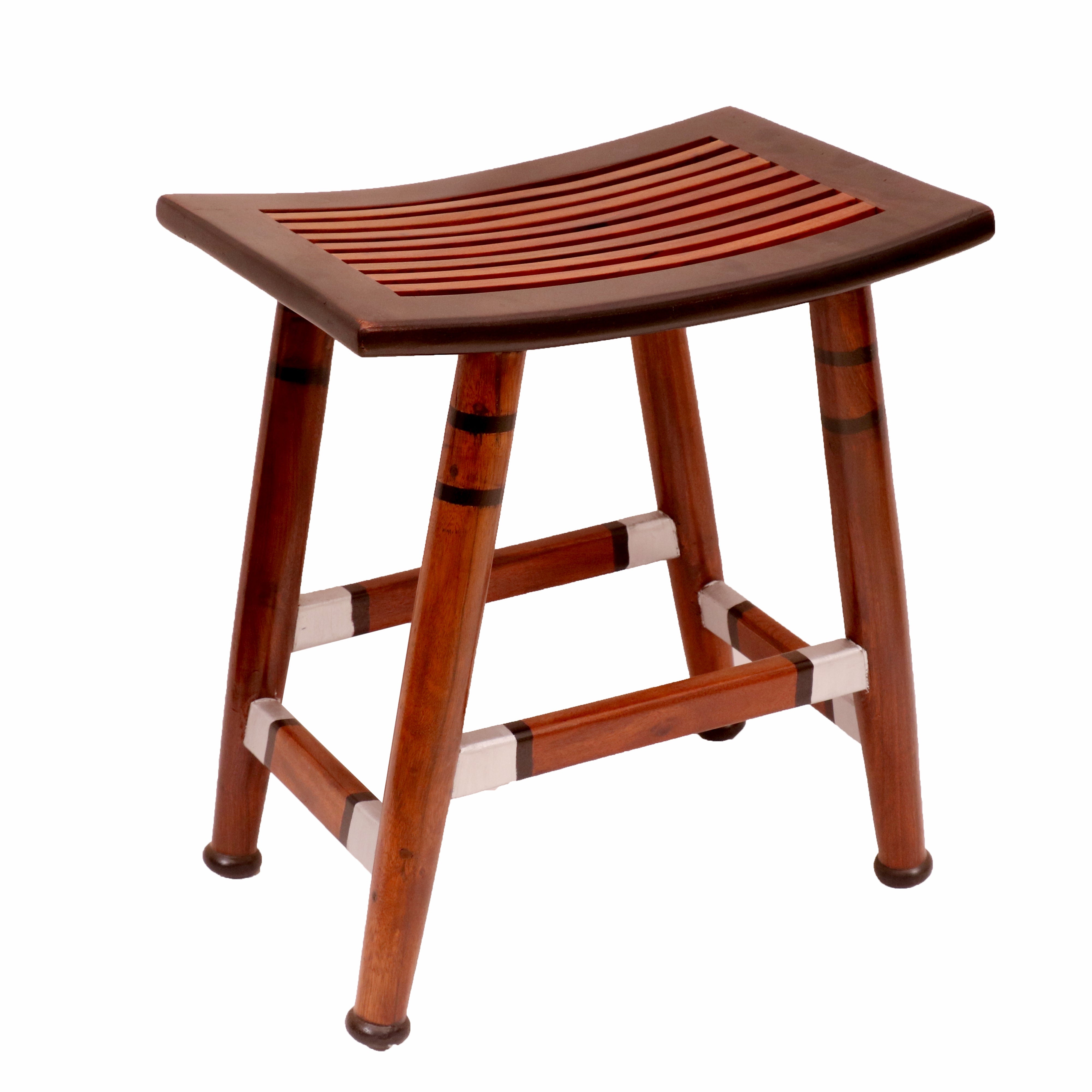 Silver Black Duo Curved Top Contemporary Stool Stool