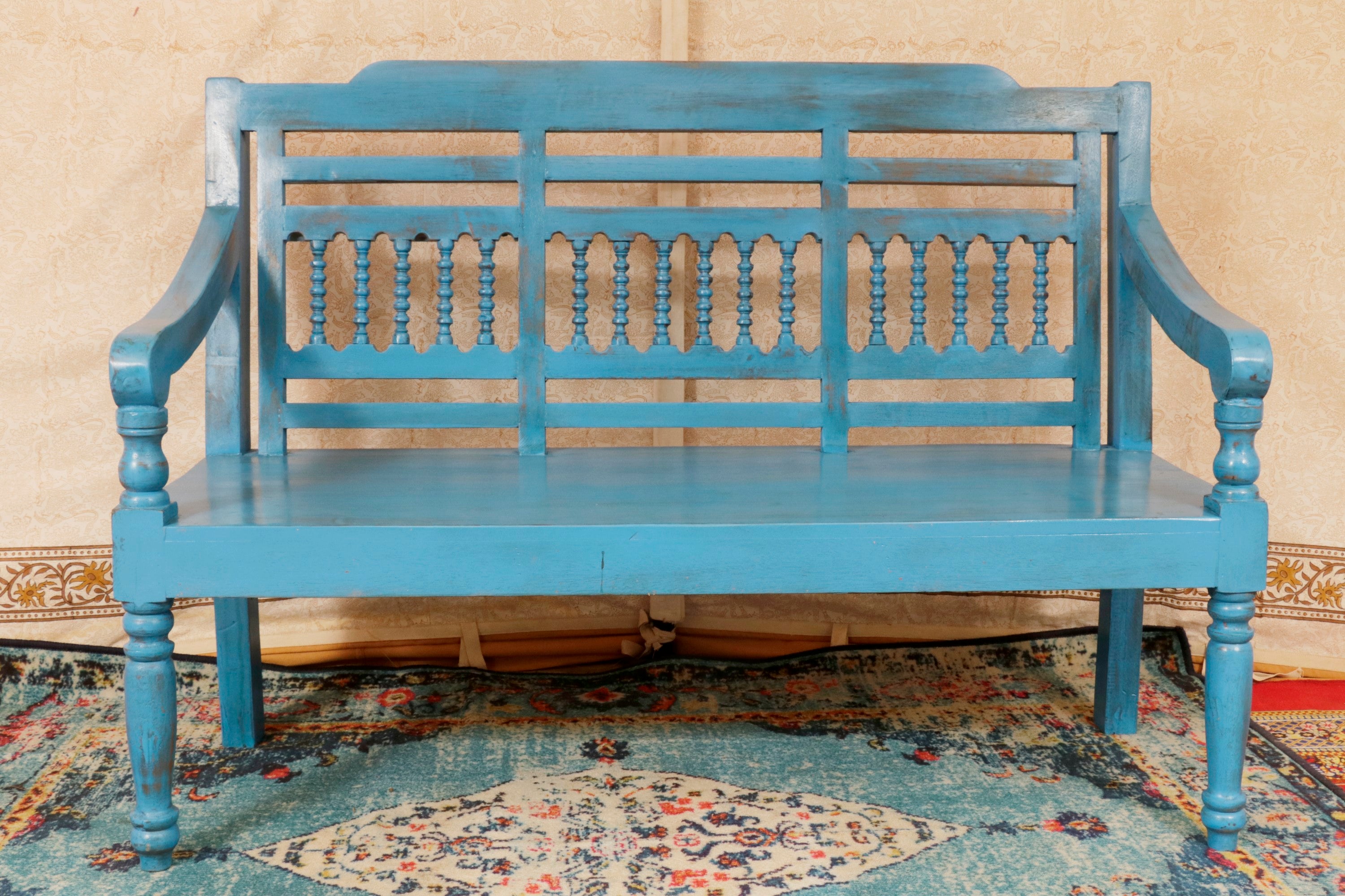 Antique blue touch Wooden Bench Bench