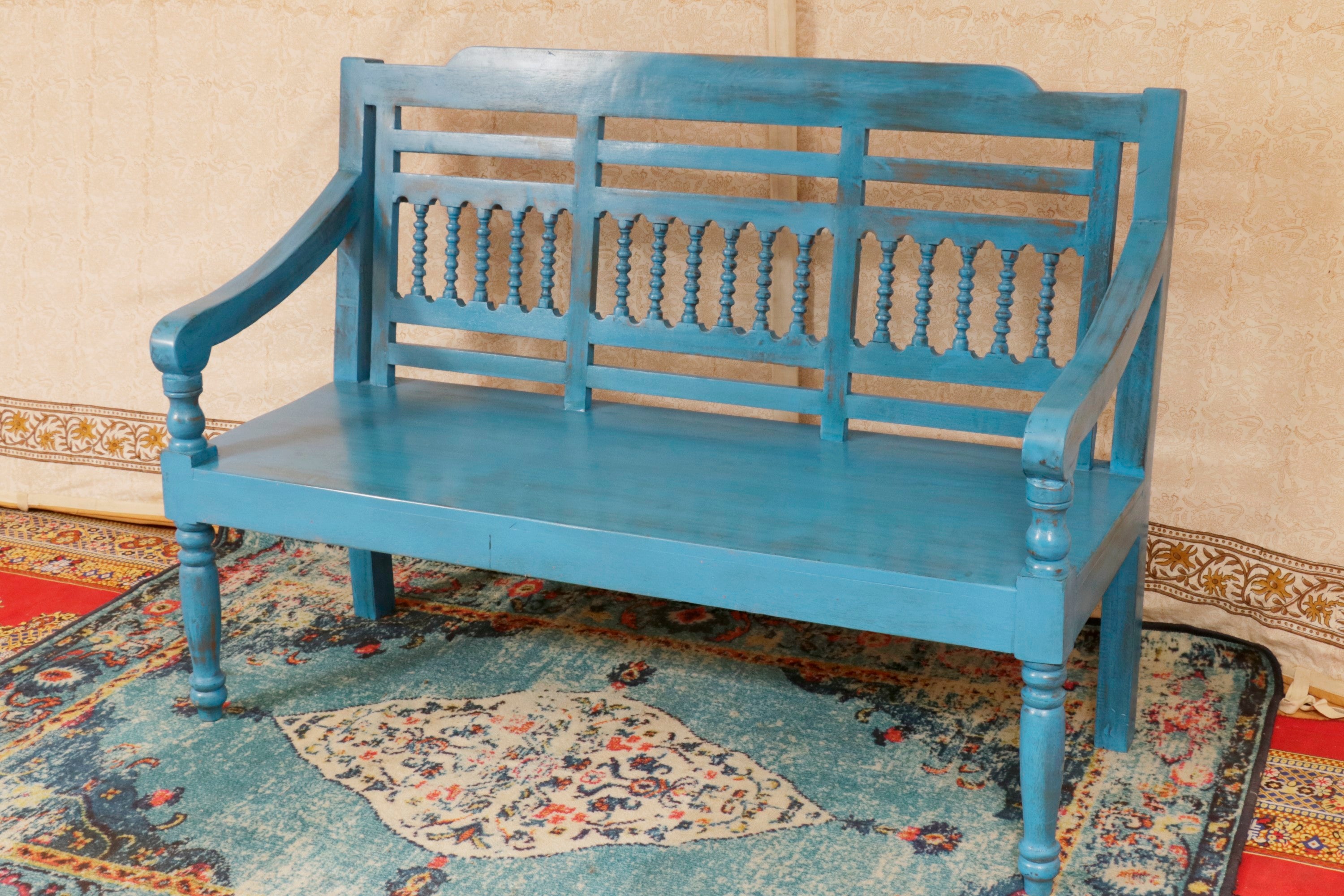 Antique blue touch Wooden Bench Bench