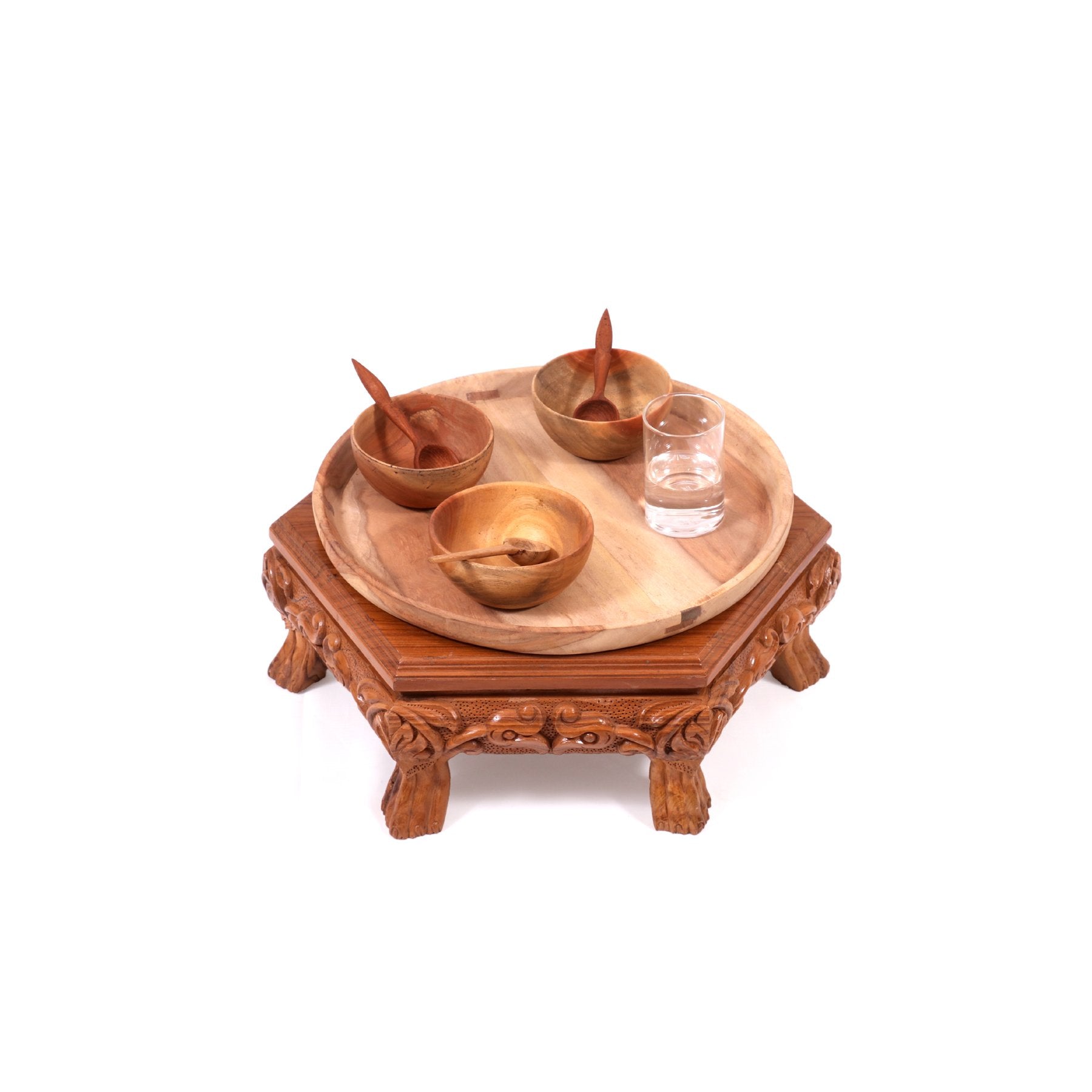Casaka Teak Wood Hexagonal Traditional Bajot/Choki Default Title Bajot