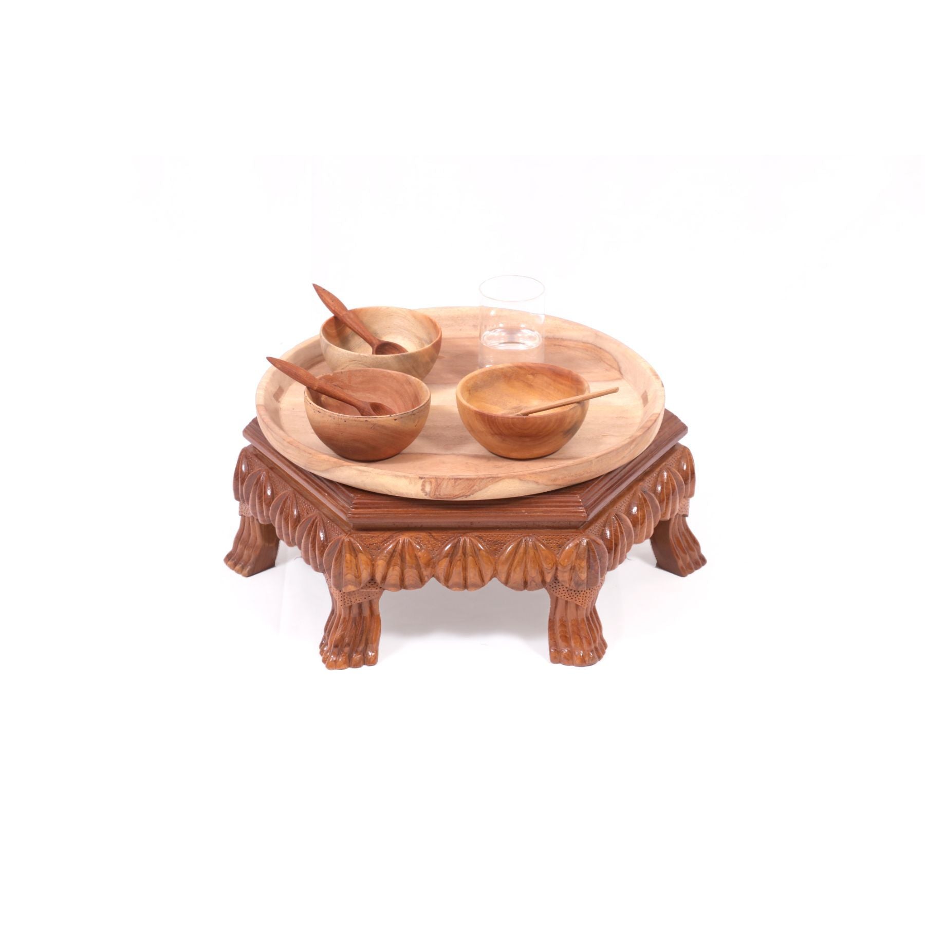 Guvati Hexagonal Traditional TEAK Wood Bajot Default Title Bajot