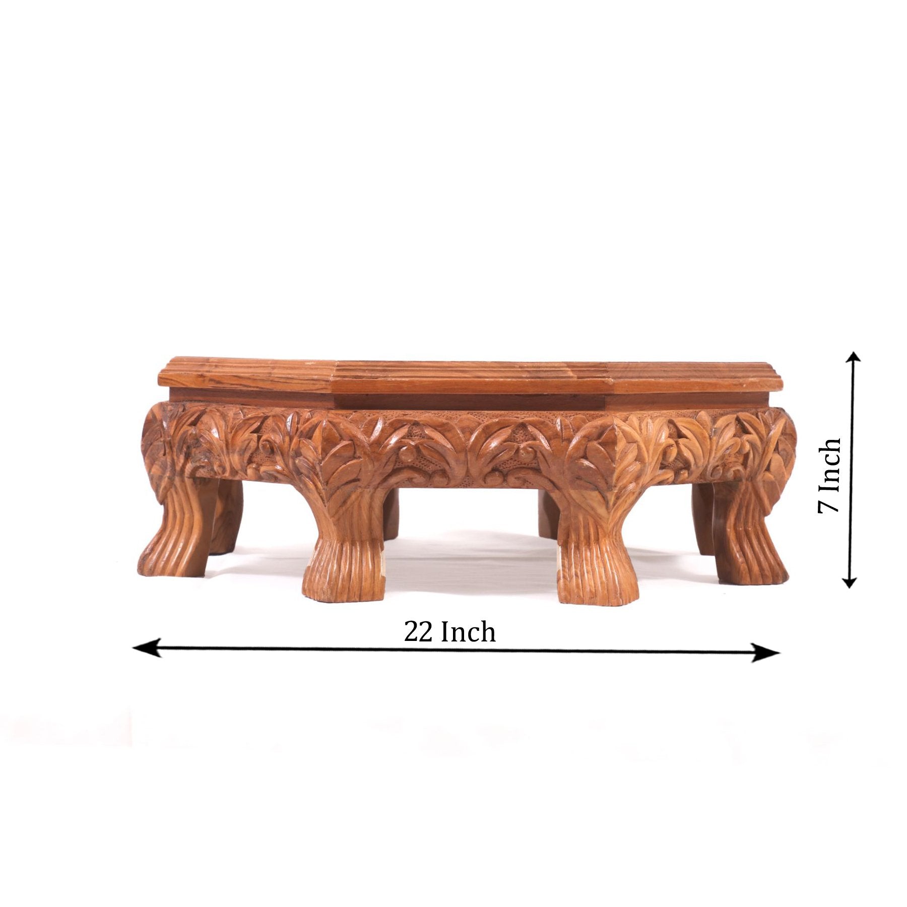 Treeni Traditional Wooden Octagonal Bajot Bajot