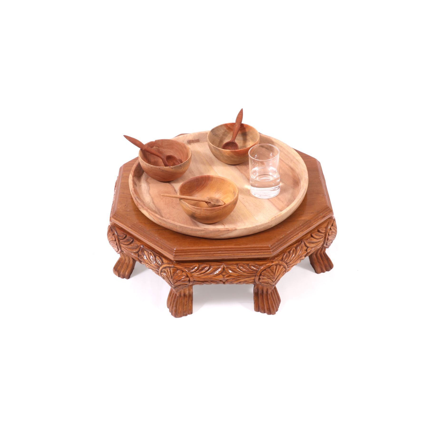 Pancha Traditional TEAK Wood Octagonal Bajot Default Title Bajot