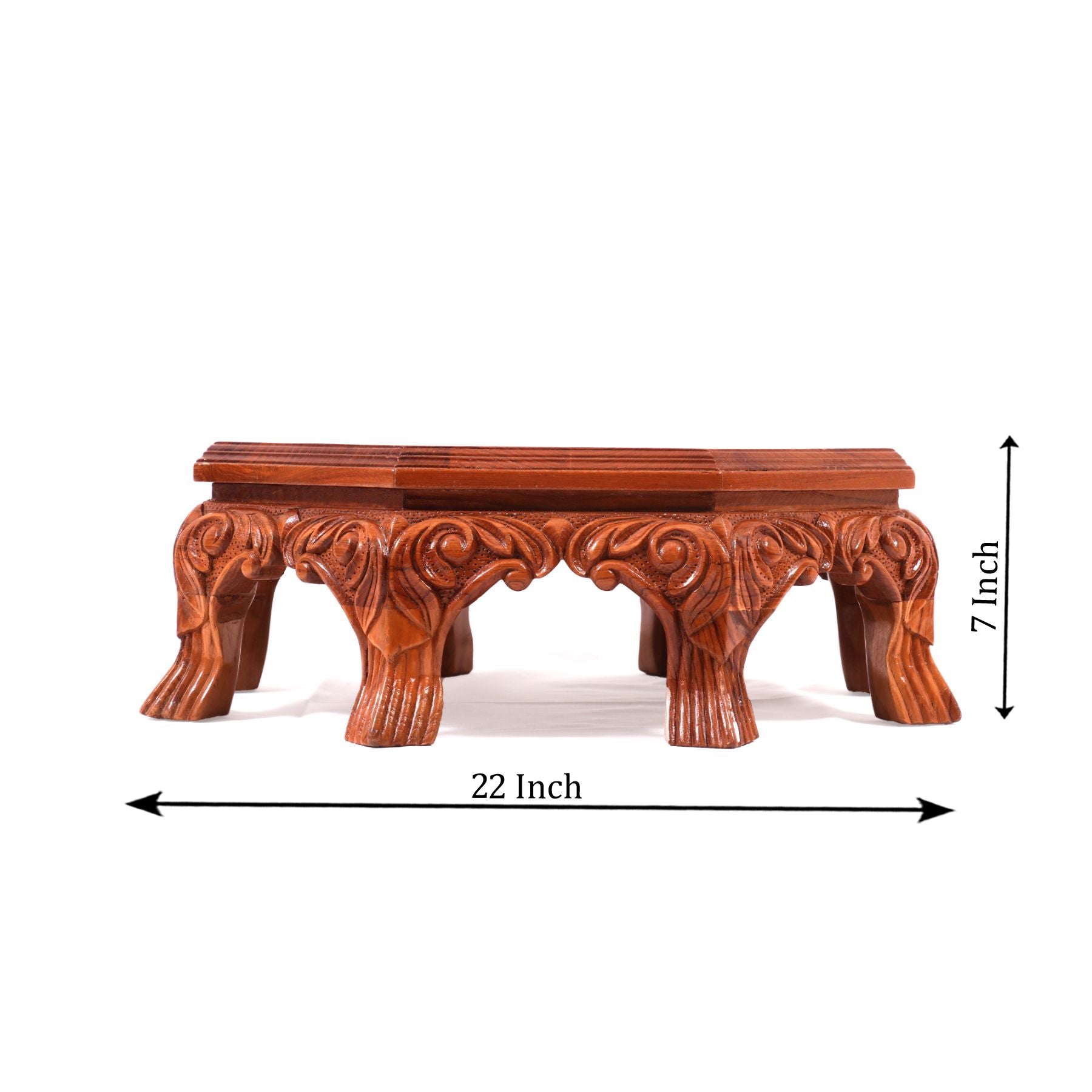 Chatvaari Traditional Teak Wood Octagonal Bajot Bajot