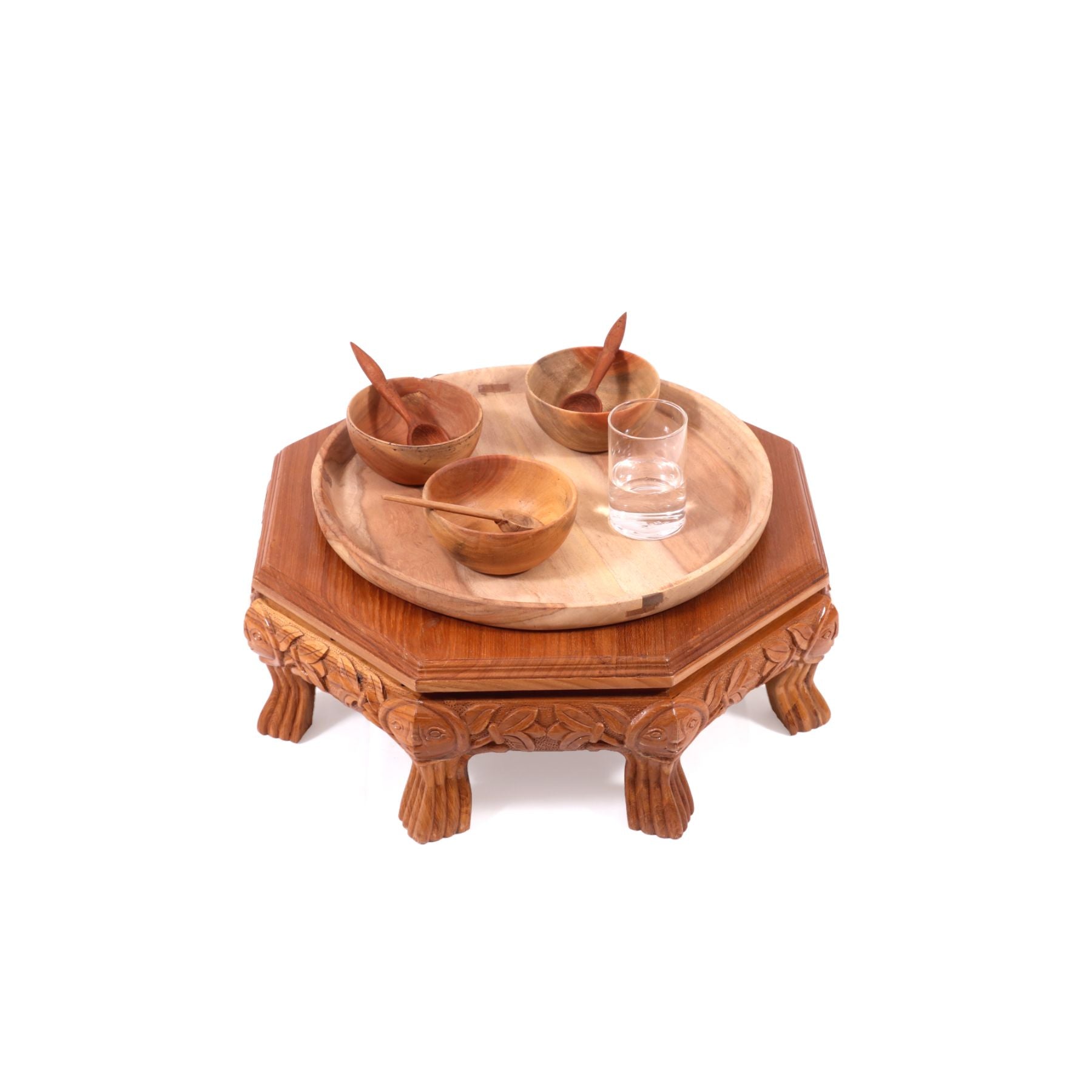 Treeni Traditional Wooden Octagonal Bajot face design Default Title Bajot