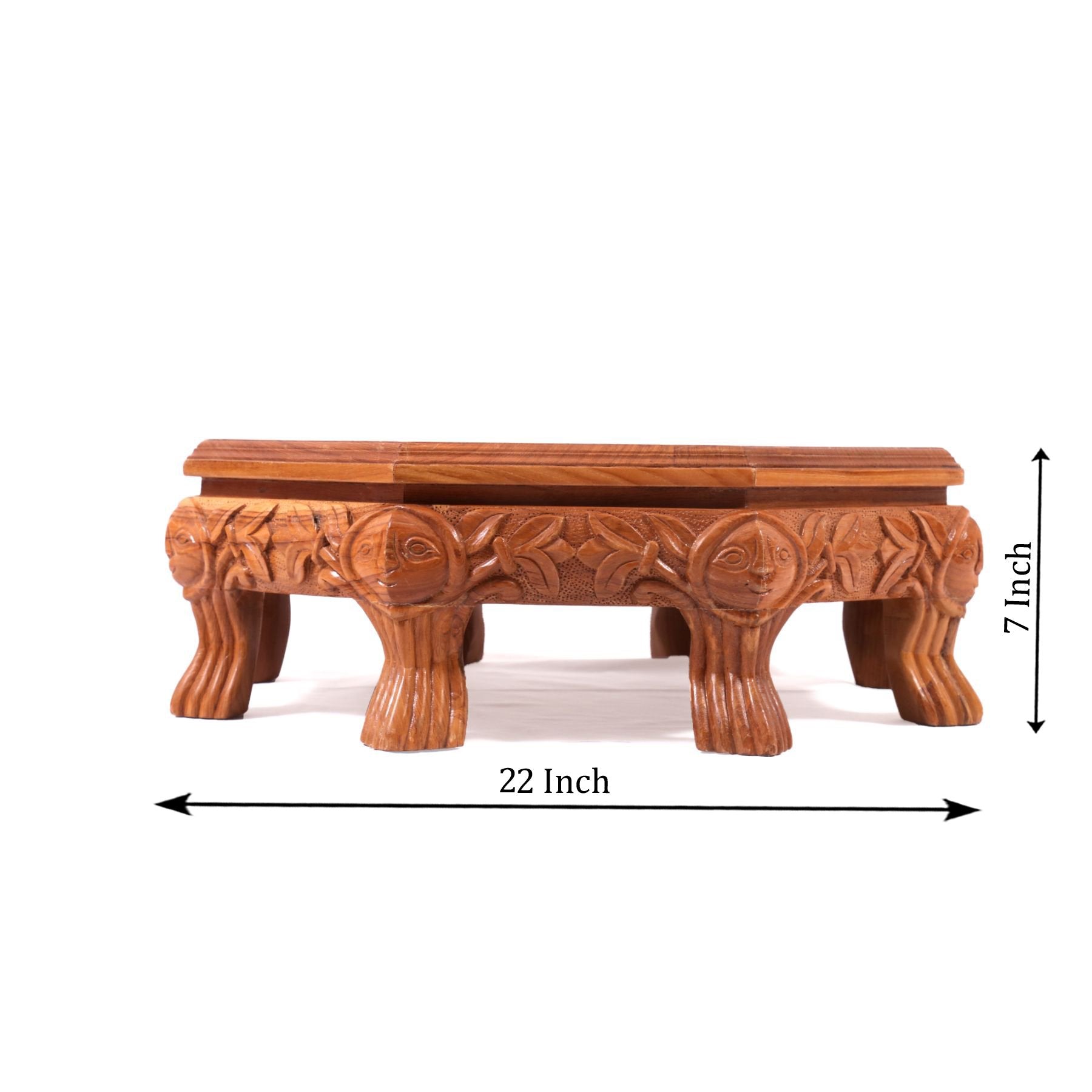 Treeni Traditional Wooden Octagonal Bajot face design Bajot