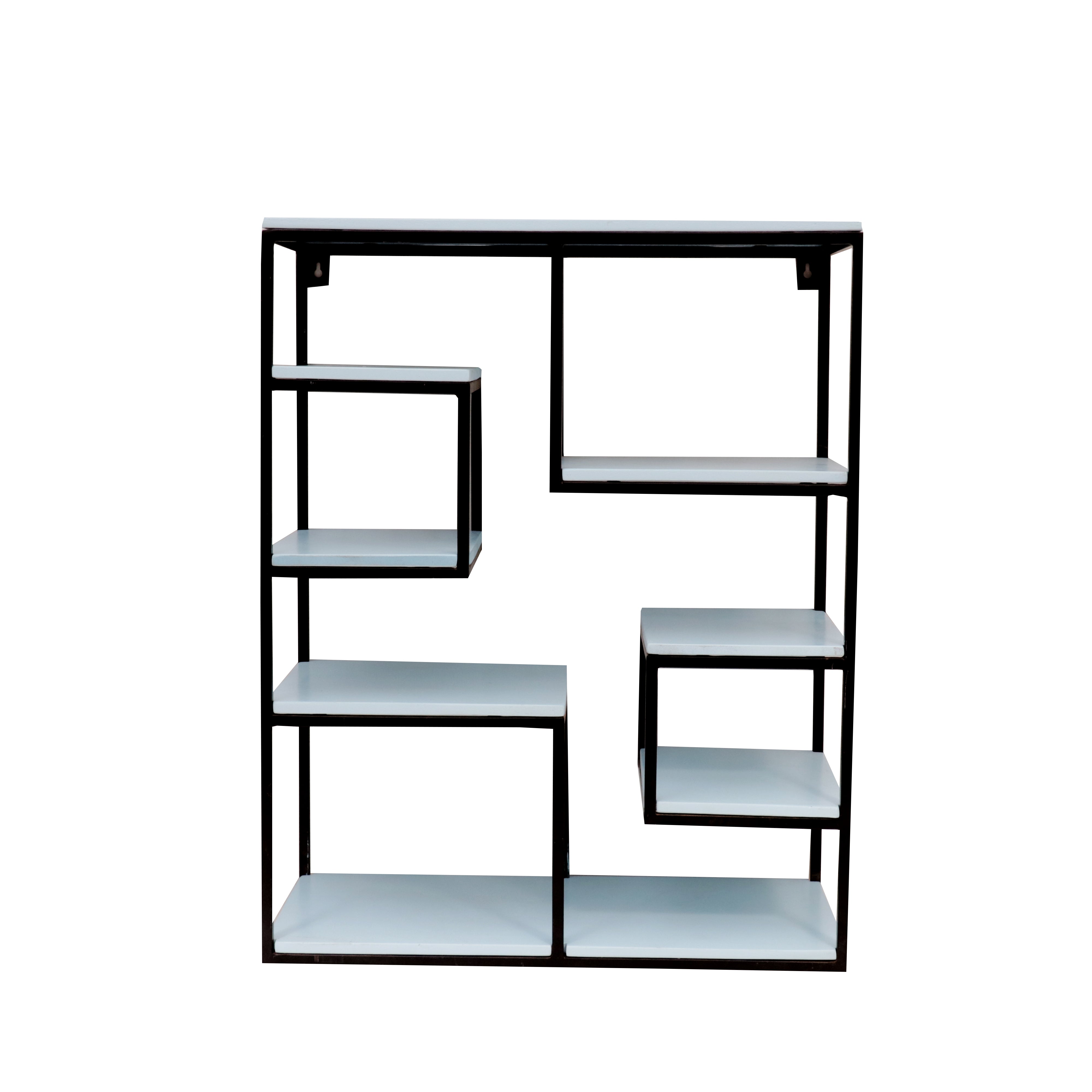 Fun Squares Iron Shelving Unit Blue Wall Rack
