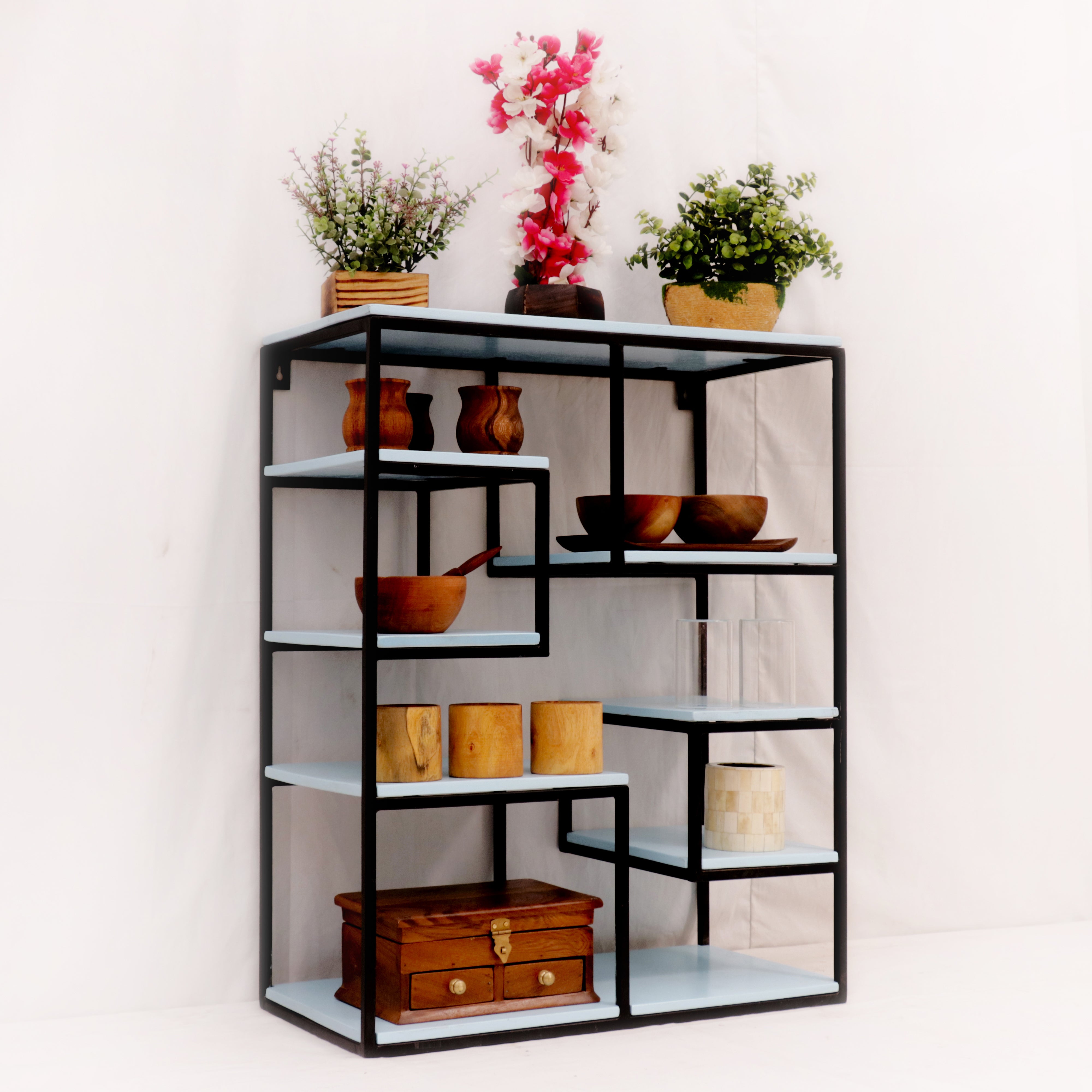 Fun Squares Iron Shelving Unit Wall Rack