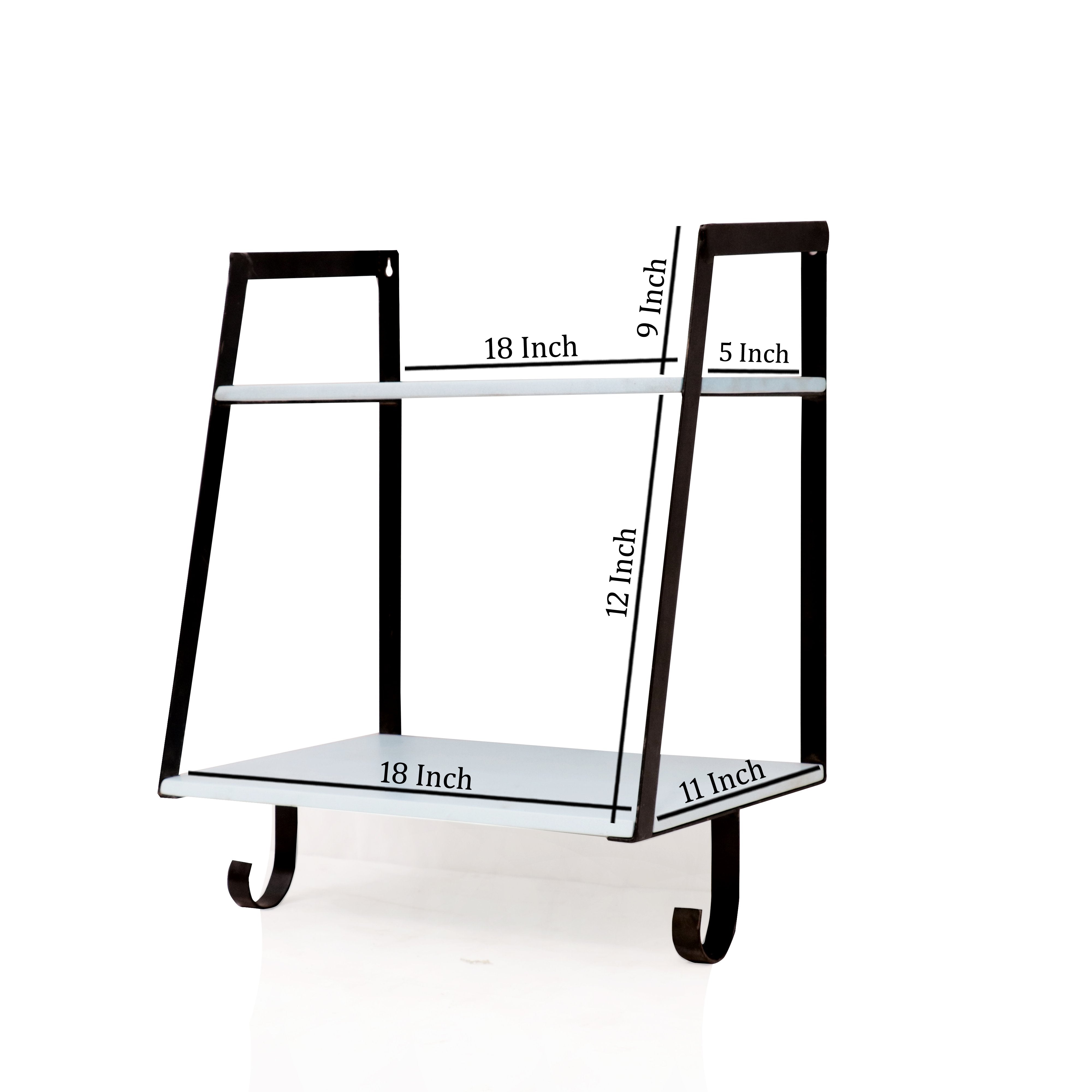 Stylish Monochrome Double Shelf Wall Rack
