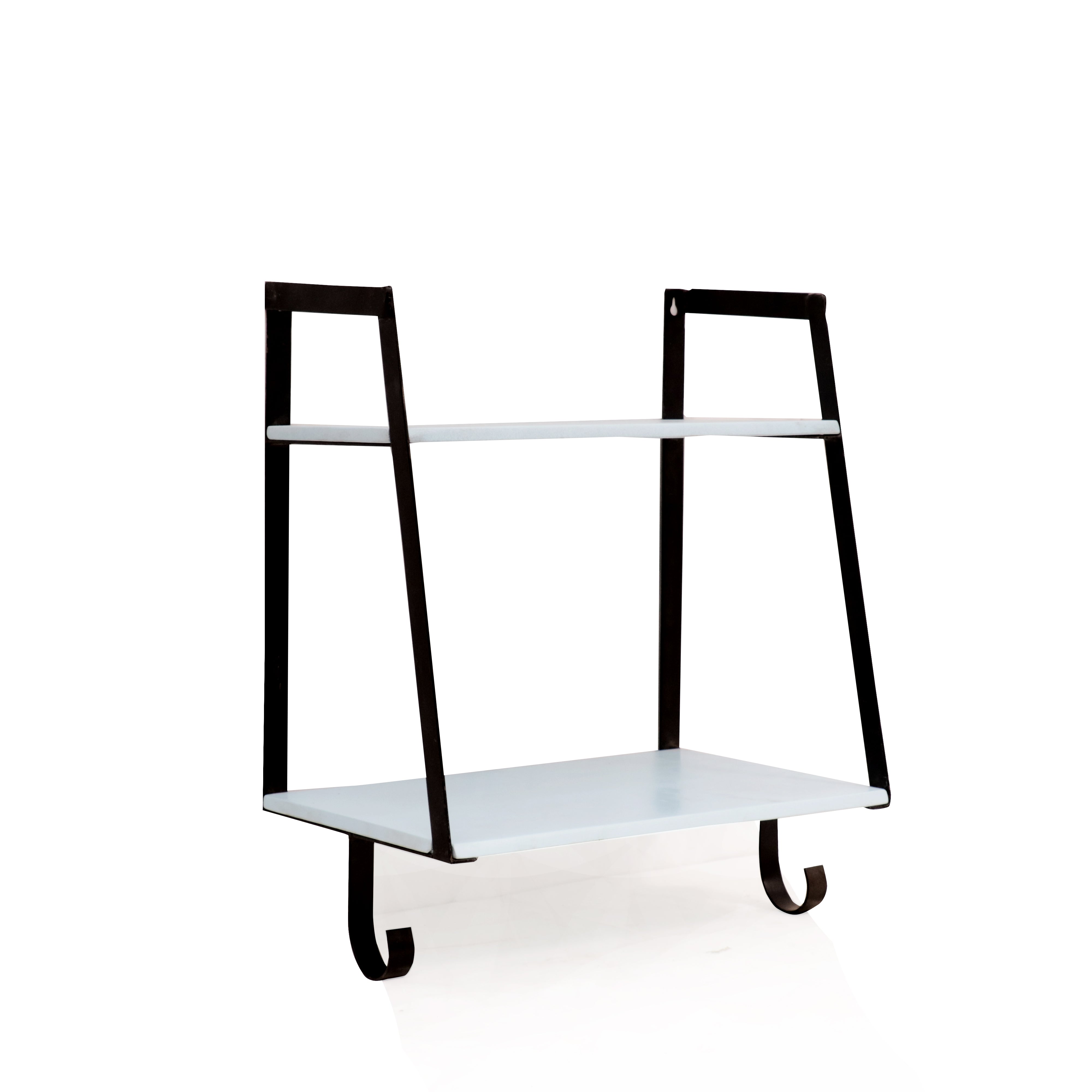 Stylish Monochrome Double Shelf Wall Rack