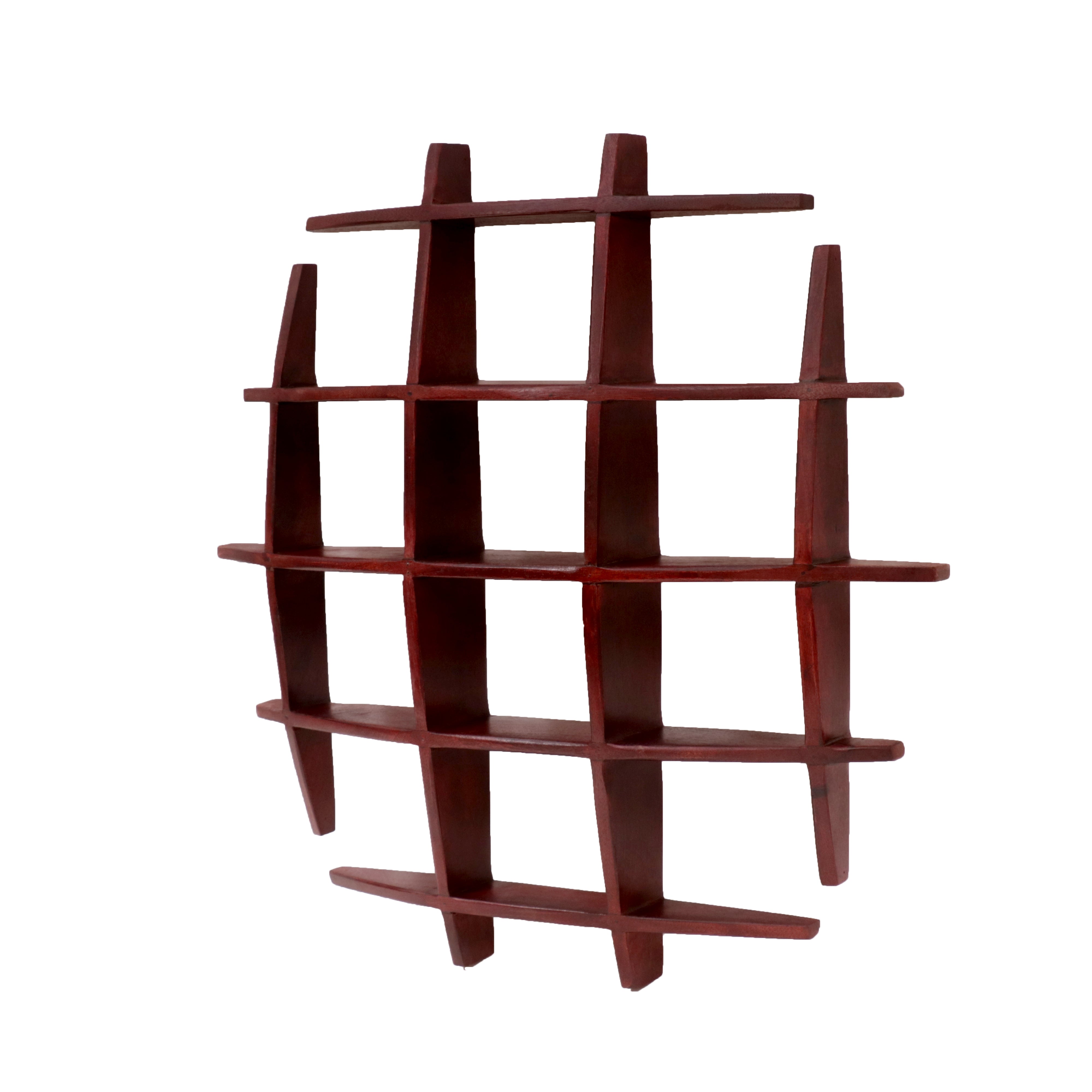 Window Style Wall Cabinet Natural Tone Wall Rack