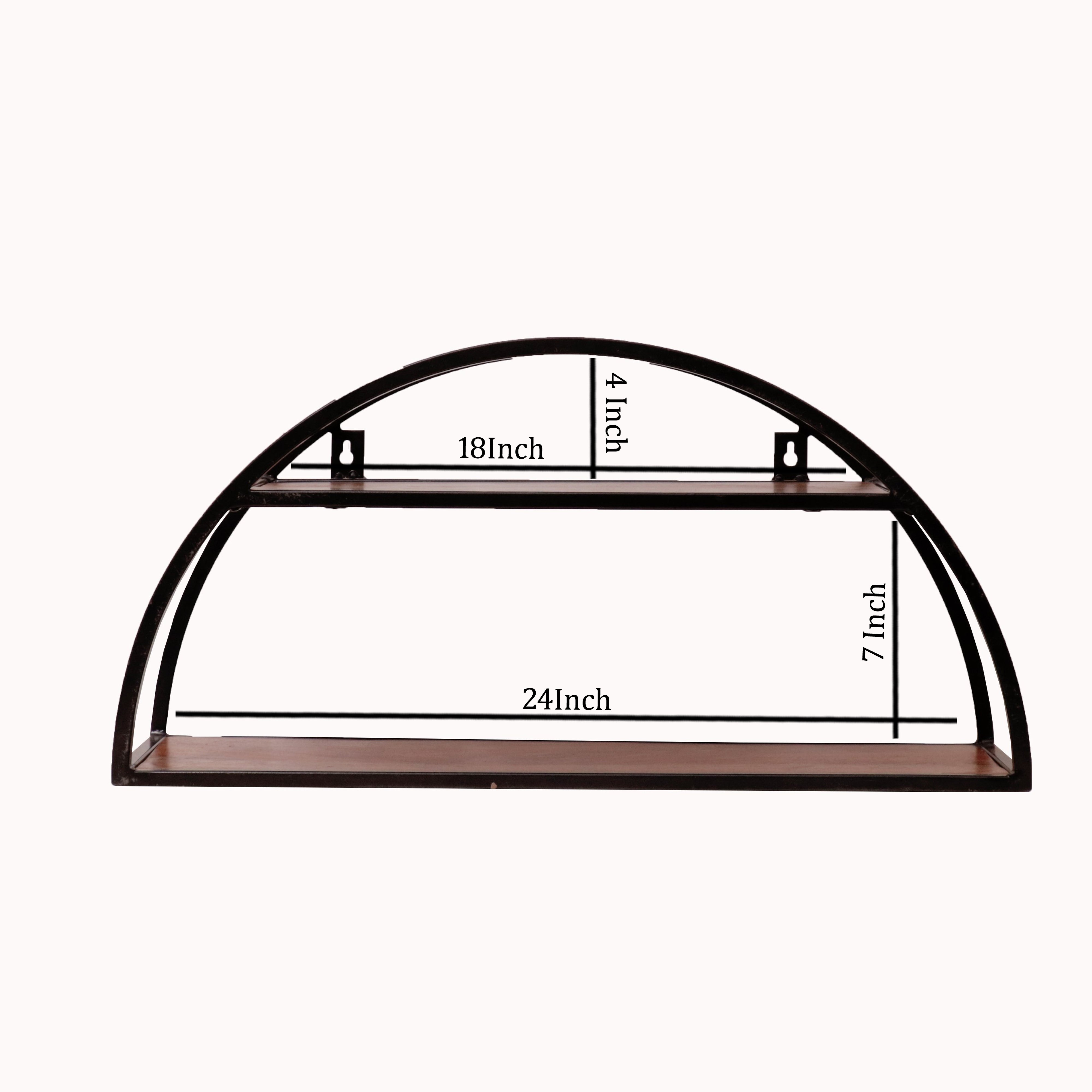 Semi Circle Floating Shelf Wall Rack